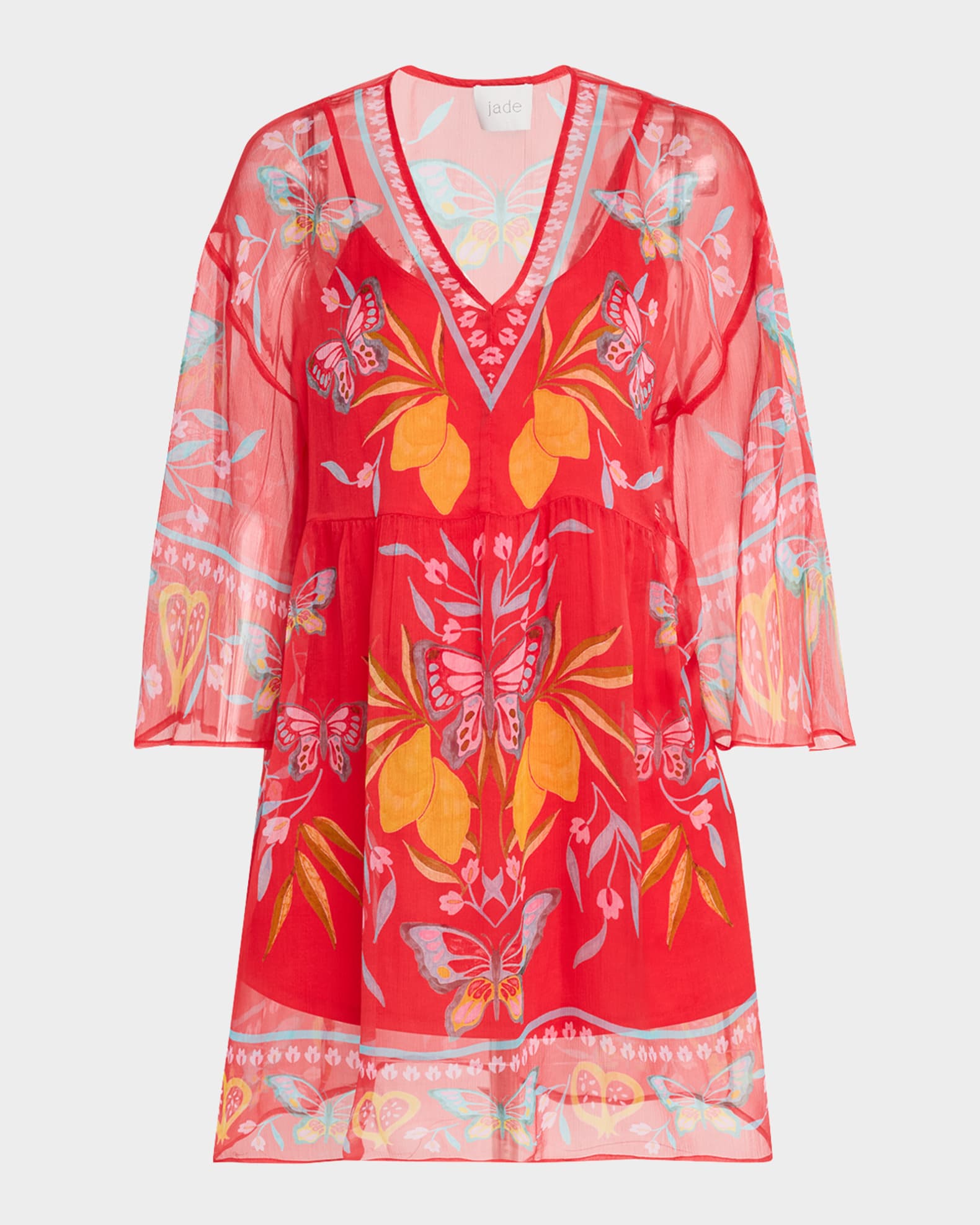 Barbara Floral-Print Silk Chiffon Mini Dress 0