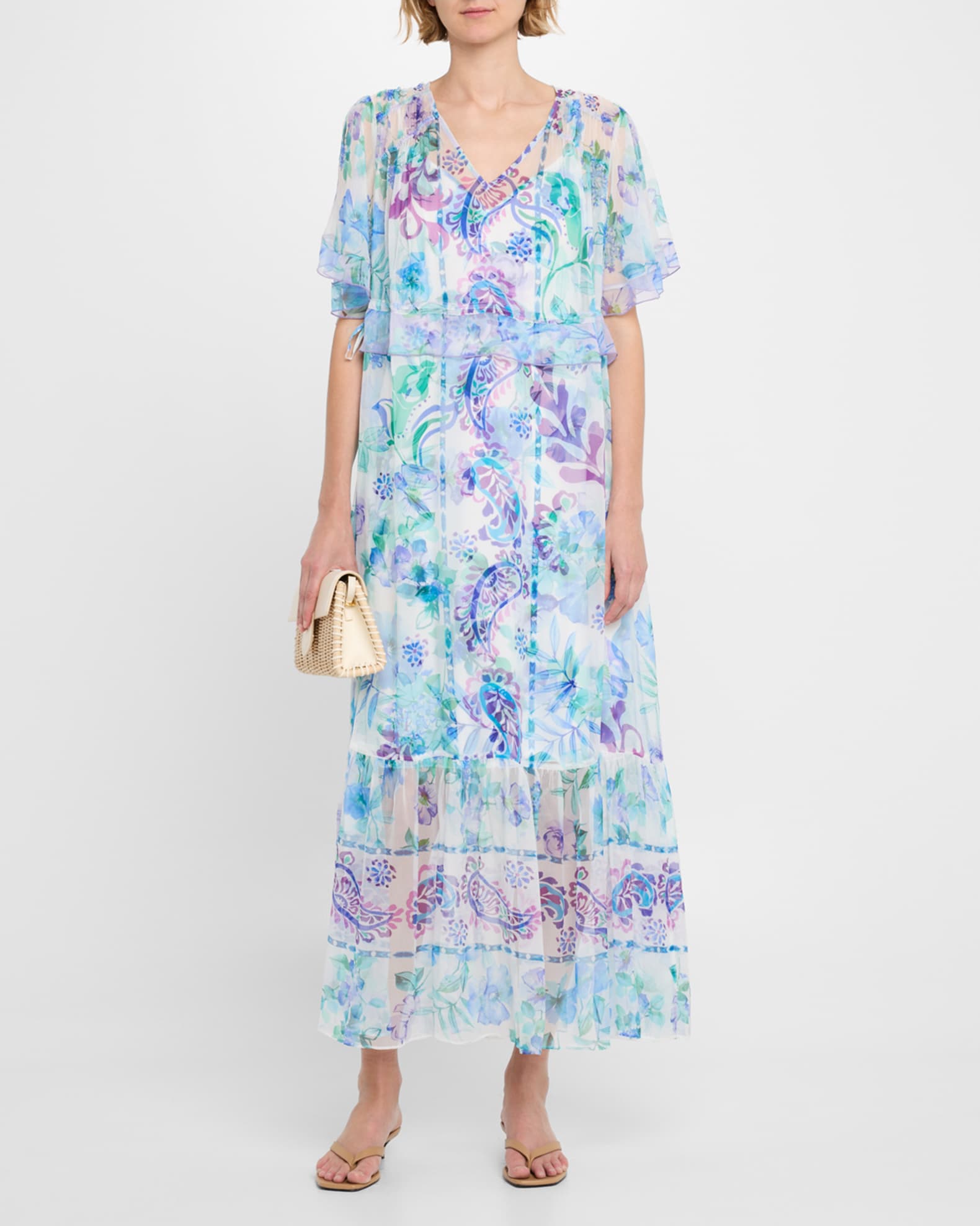 Annamarie Floral-Print Silk Chiffon Maxi Dress 1