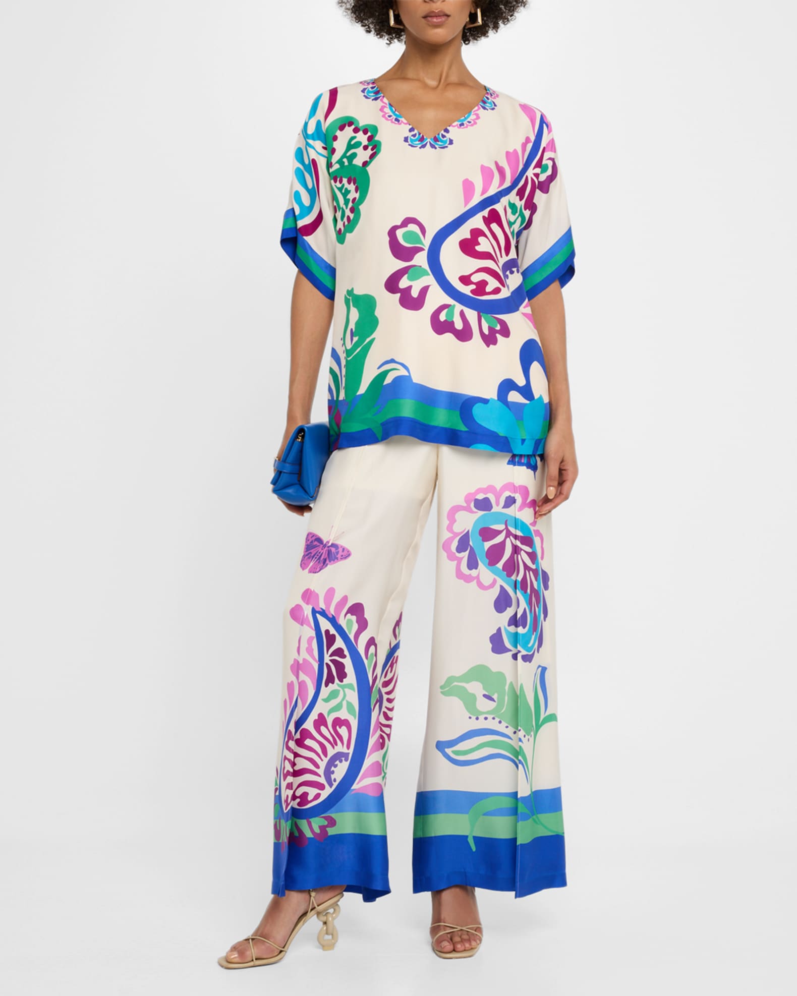 Johnny Was Slater Floral & Paisley-Print Tunic | Neiman Marcus
