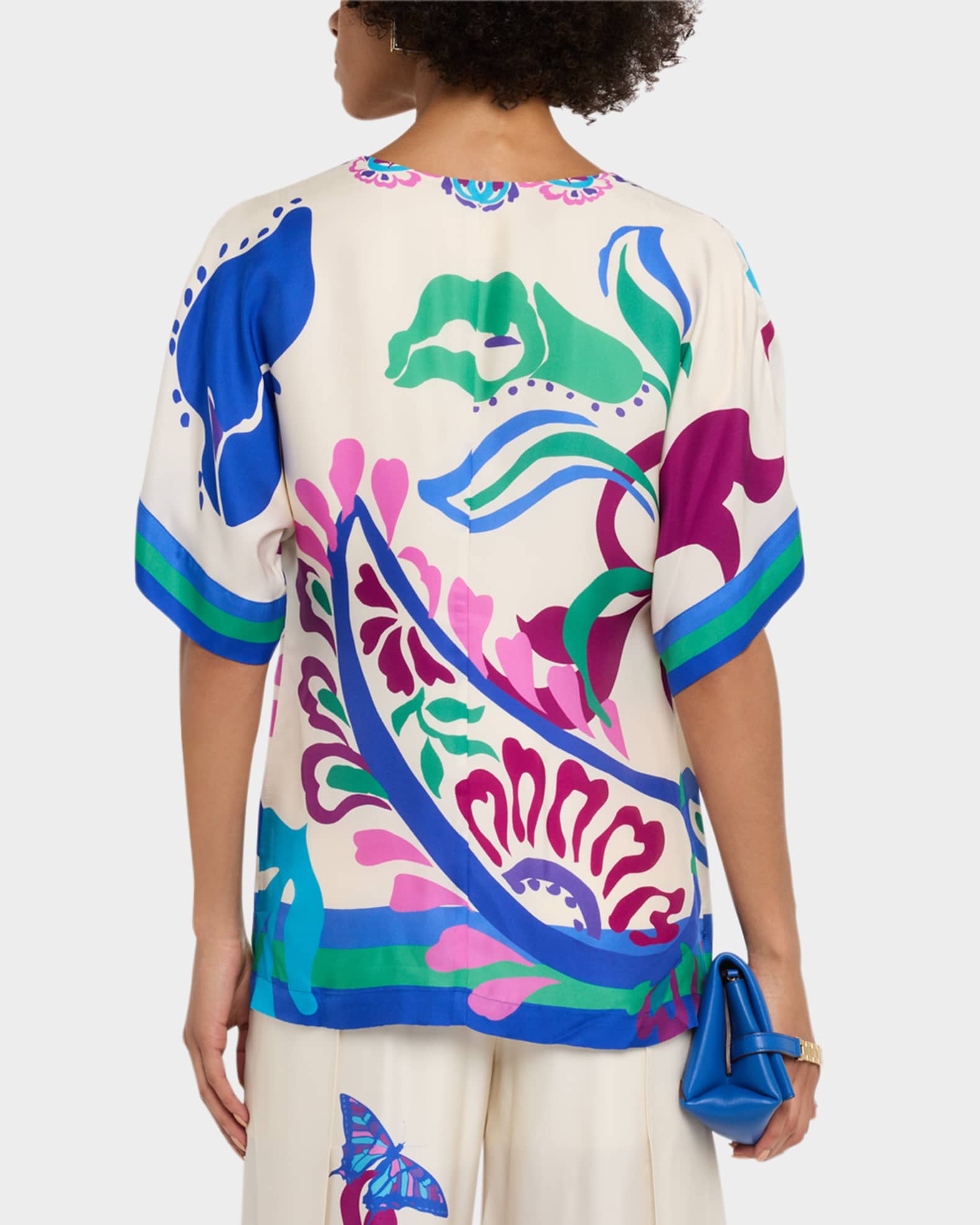 Johnny Was Slater Floral & Paisley-Print Tunic | Neiman Marcus
