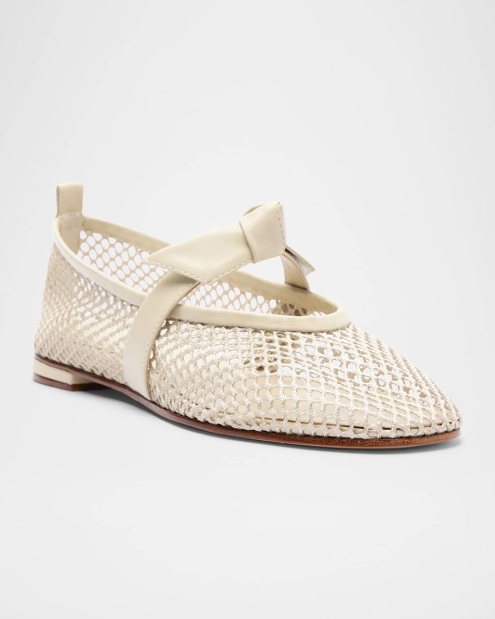 Clarita Bow Fishnet Ballerina Flats 1