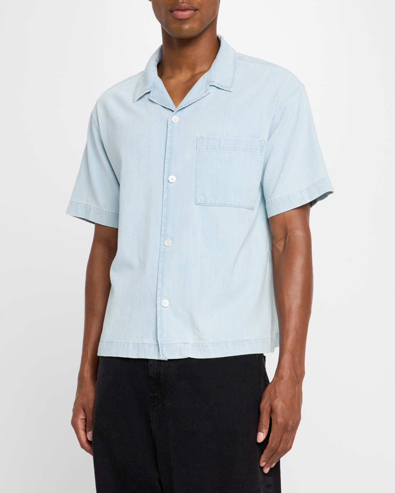 BOYS SHORT SLEEVE CAMP COLLARED SHIRT AZUL ARISTOCRACY
