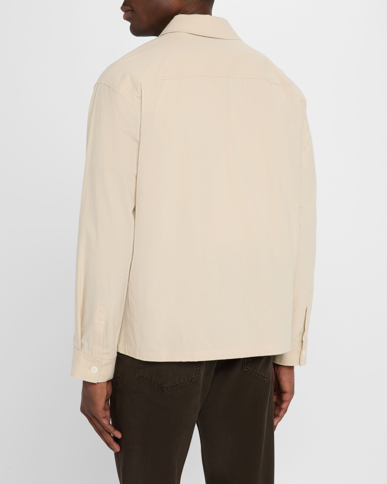 FRAME Men's Seersucker Button-Down Shirt | Neiman Marcus