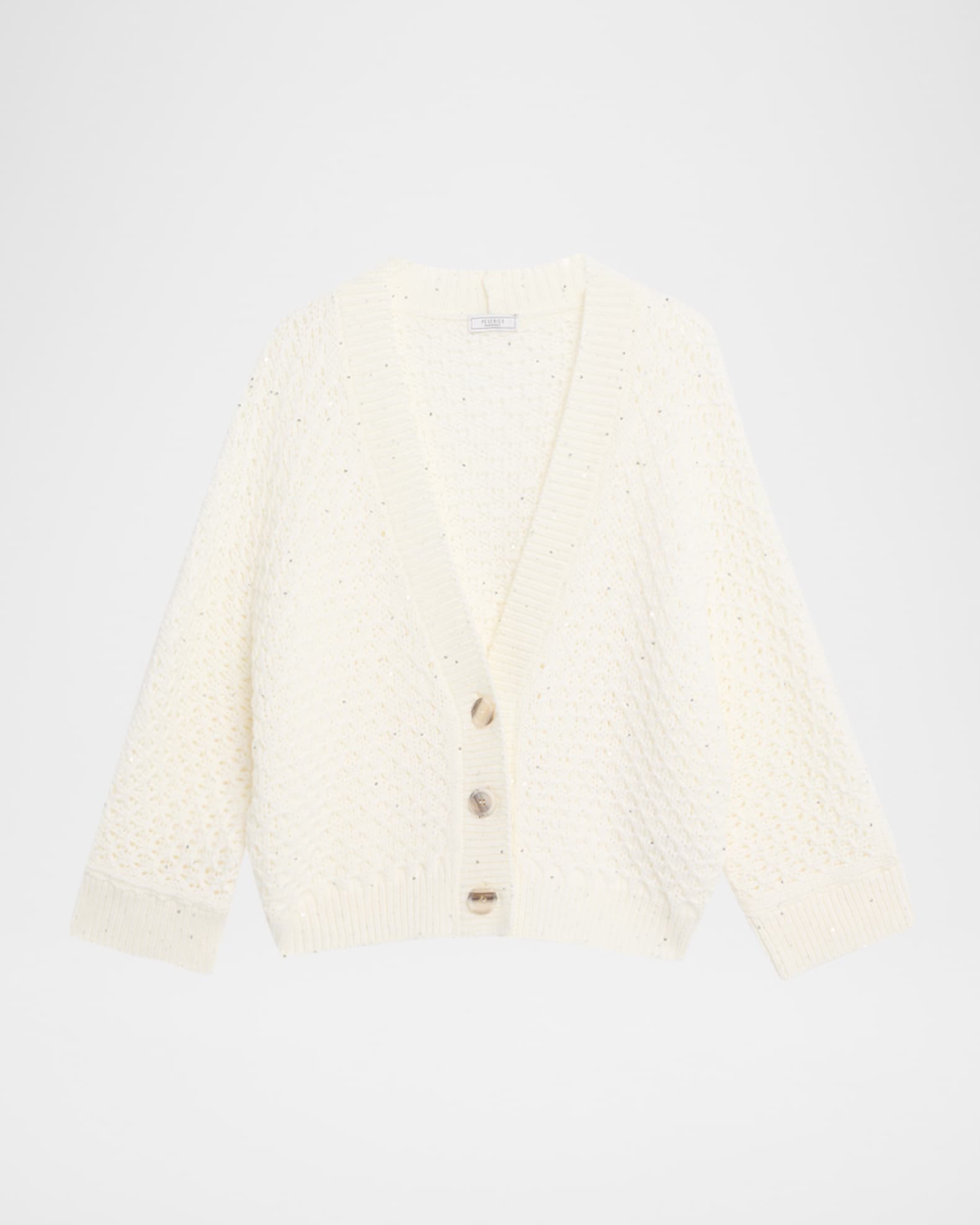 Sequin Knit Virgin Wool Cardigan 0