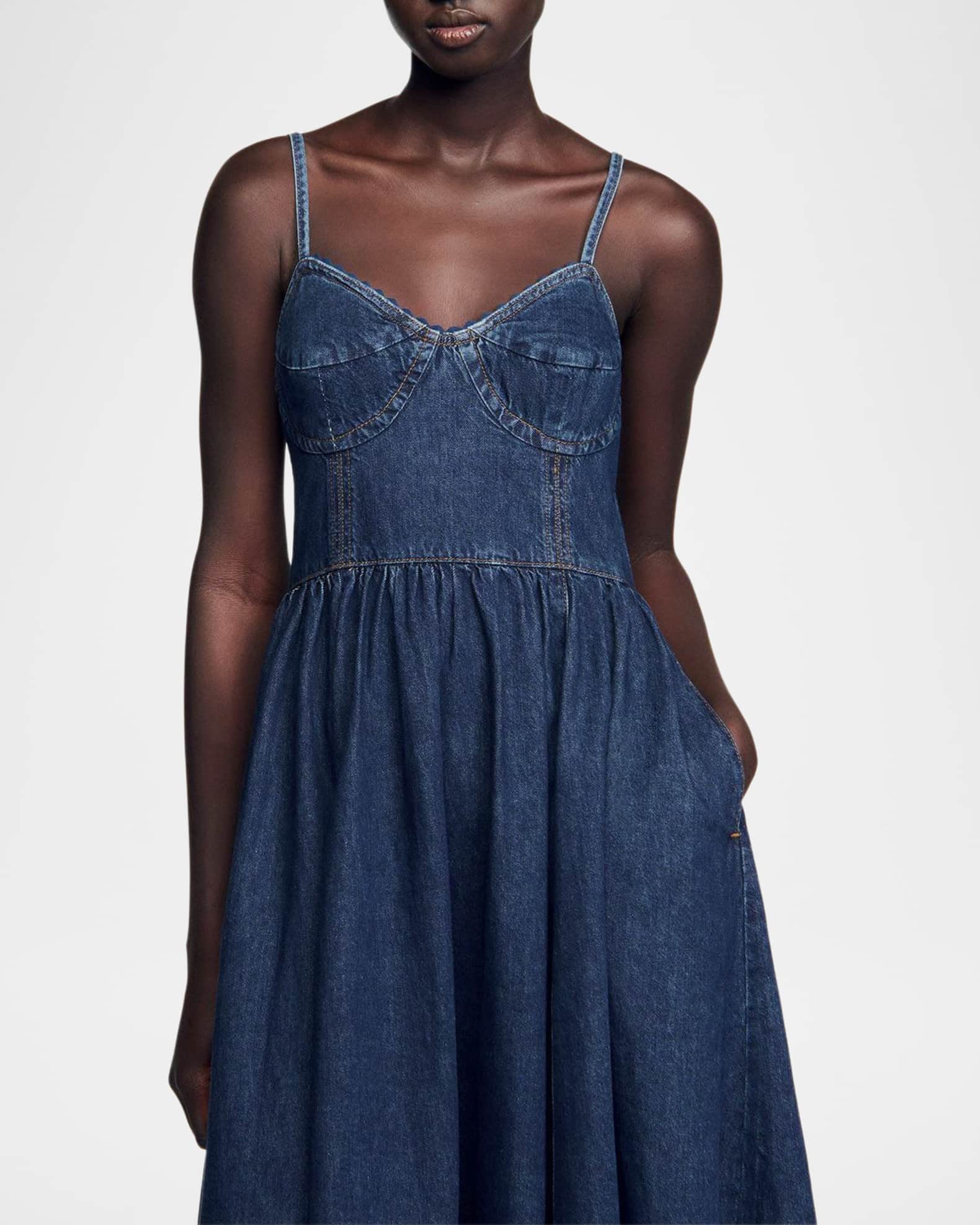 Sandro Sophie Denim Midi Dress | Neiman Marcus