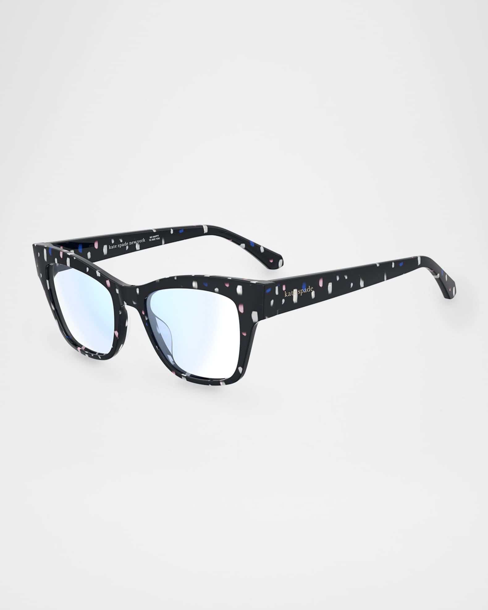 kate spade new york myno cat eye blue block reading glasses
