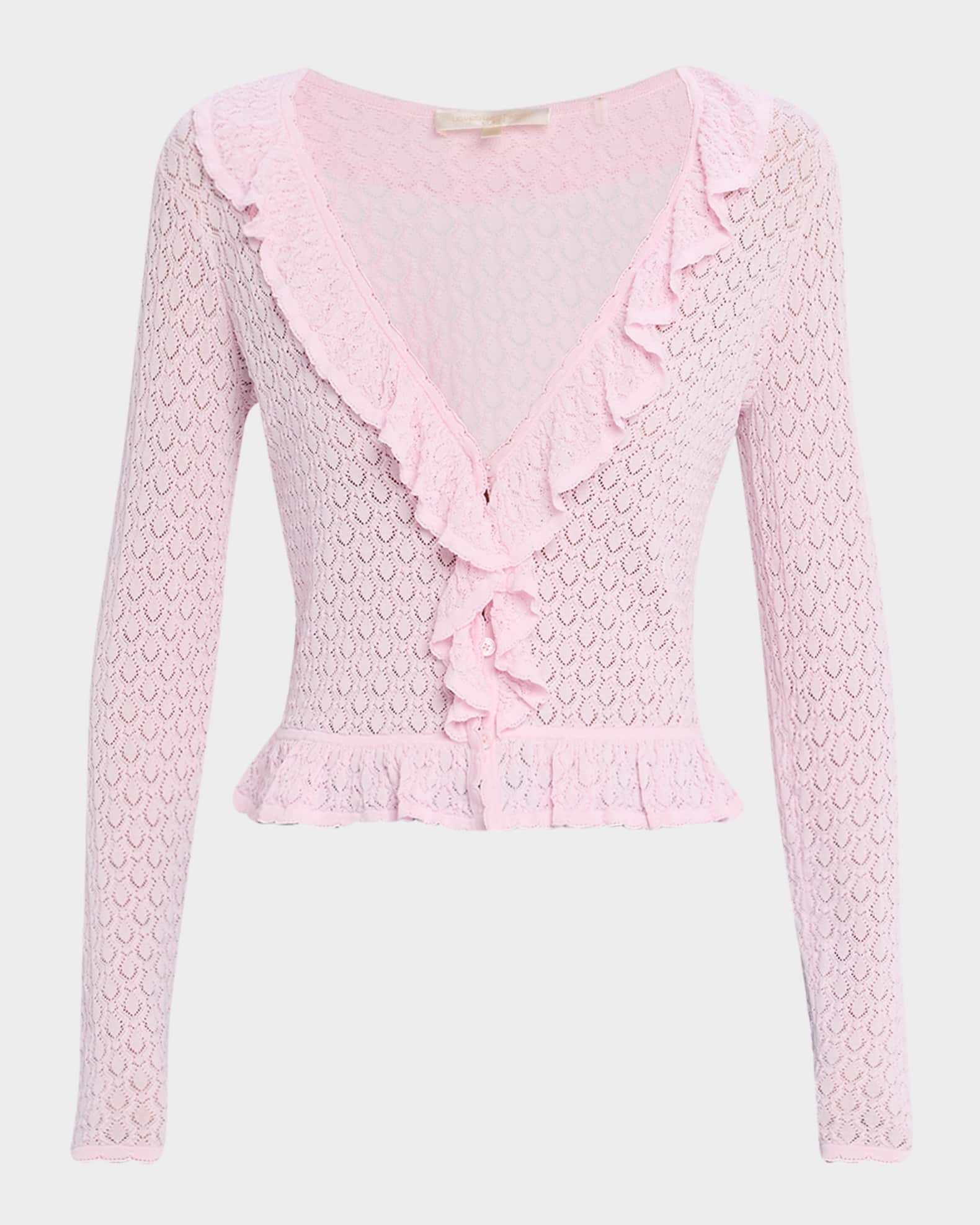LoveShackFancy Nilah Ruffle-Trim Cardigan | Neiman Marcus