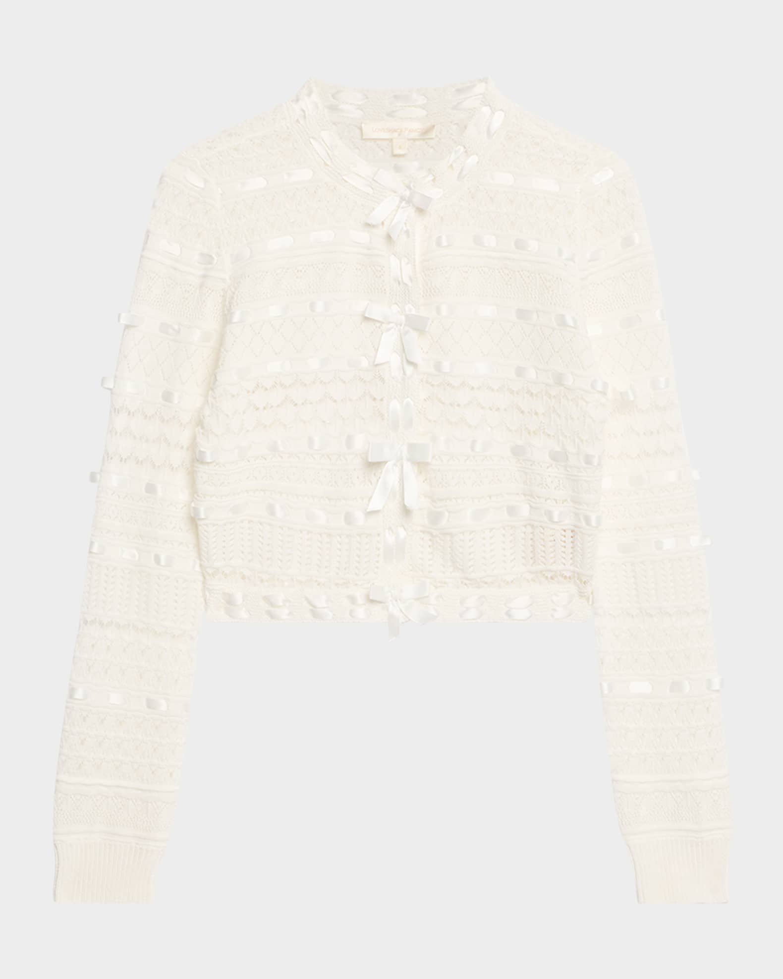 Roselline Cotton Ribbon Cardigan 0