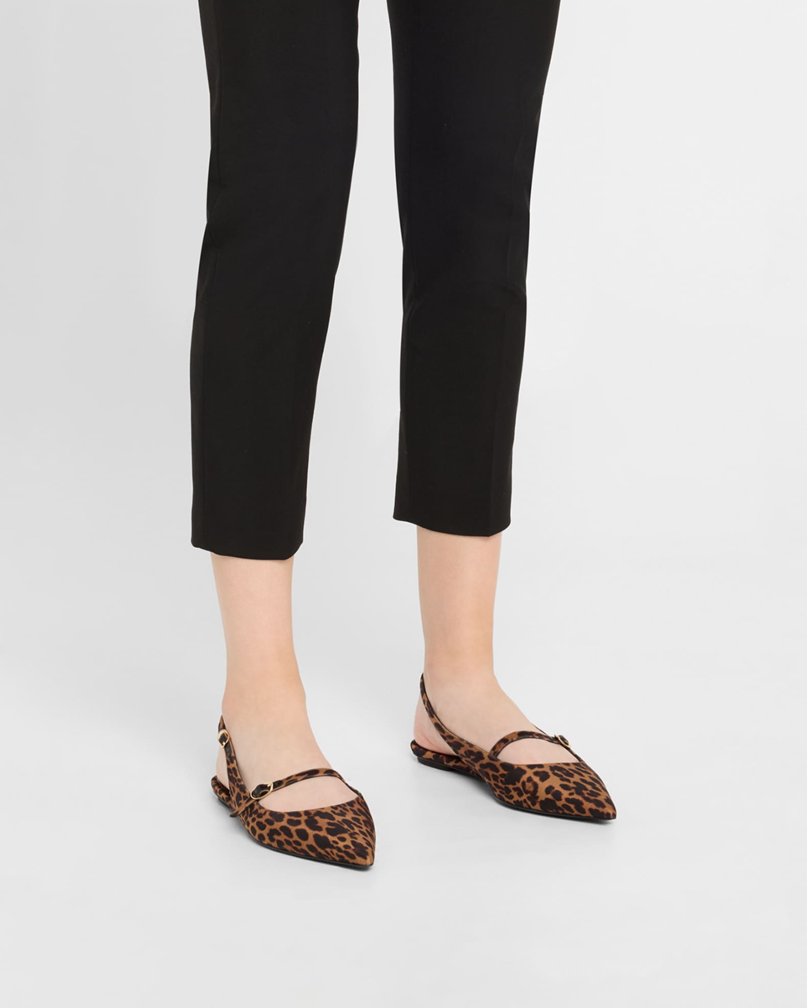 Stuart Weitzman Emilia Leopard Mary Jane Slingback Ballerina