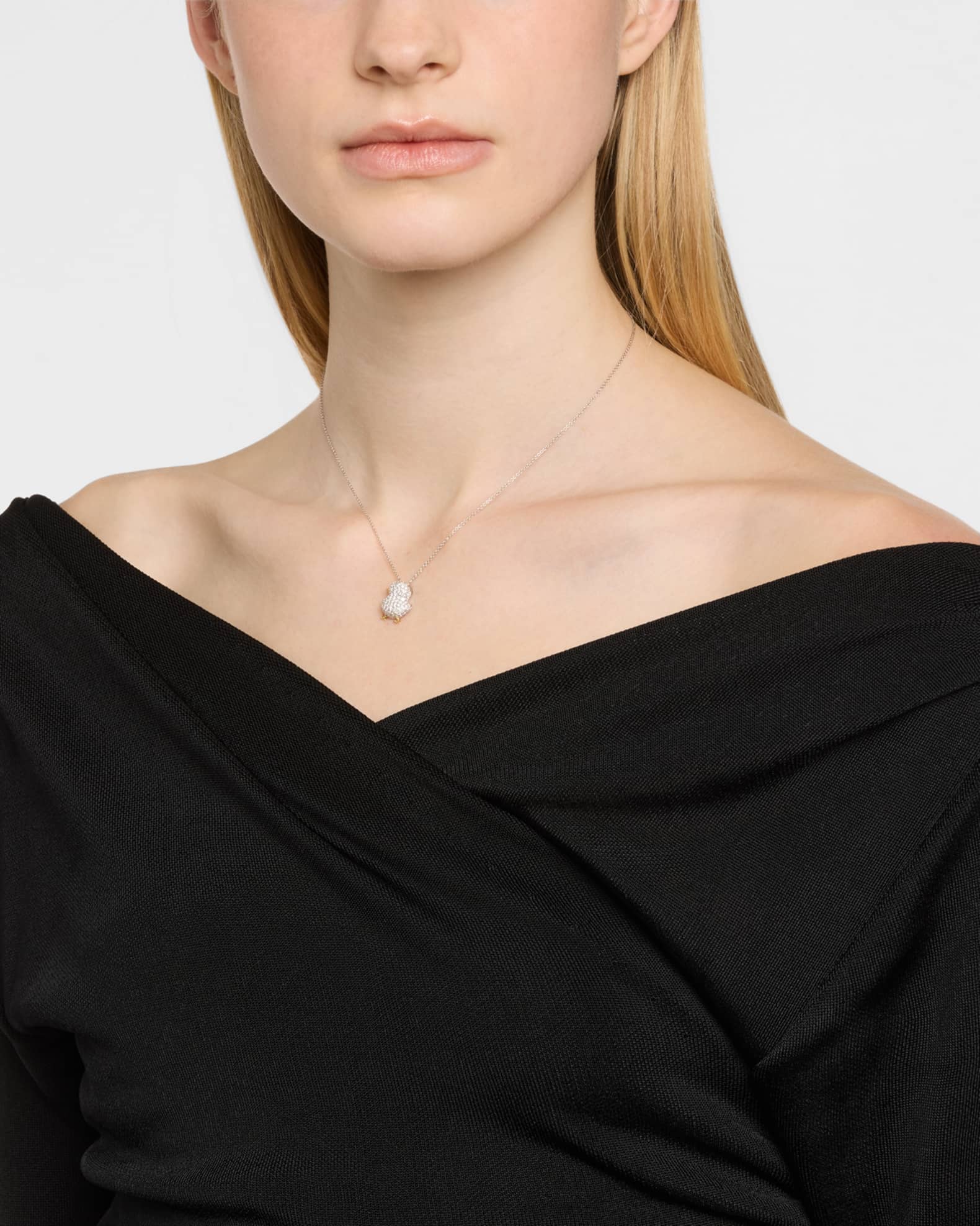 18K Gold Diamond Chick Pendant Necklace 1