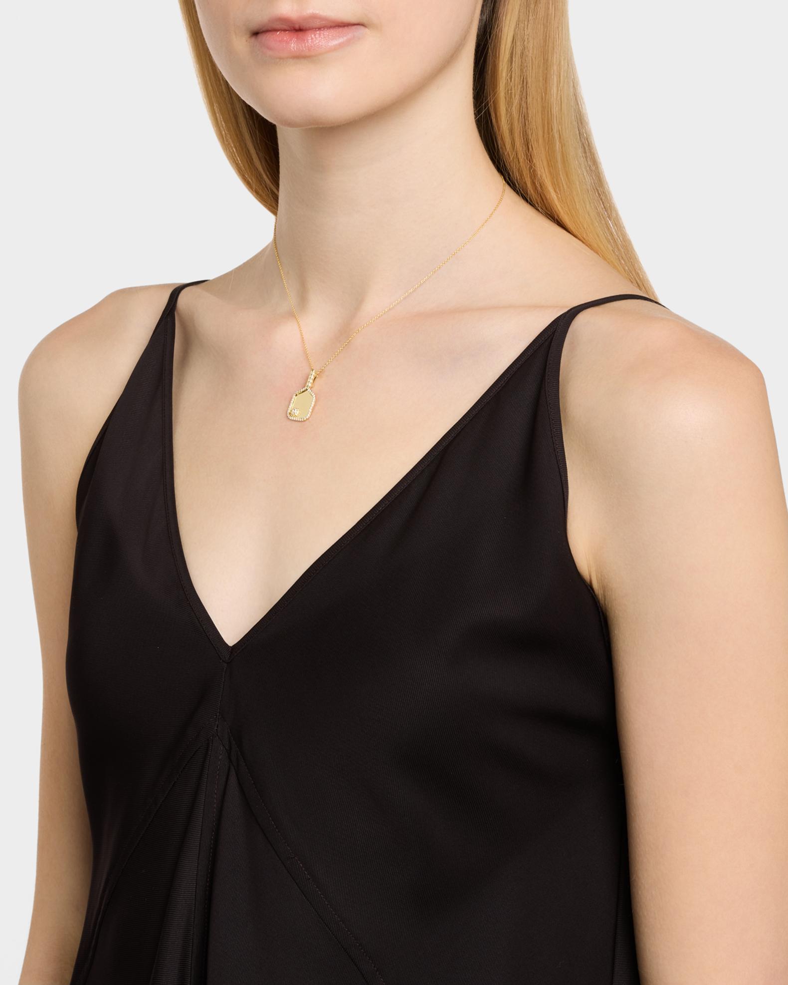 Roberto Coin 18K Yellow Gold Diamond Pickleball Paddle Pendant Necklace ...