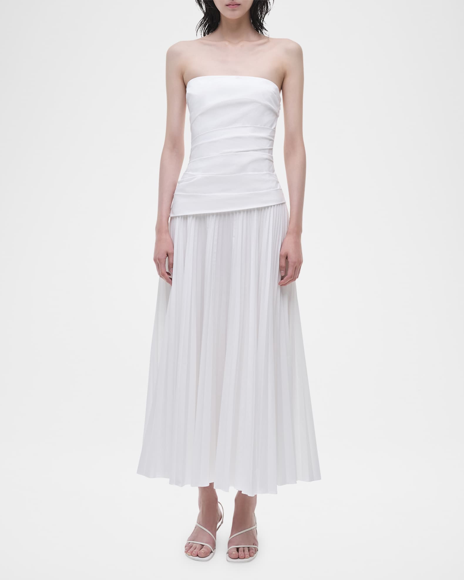 Arie Strapless Cotton Midi Dress 1