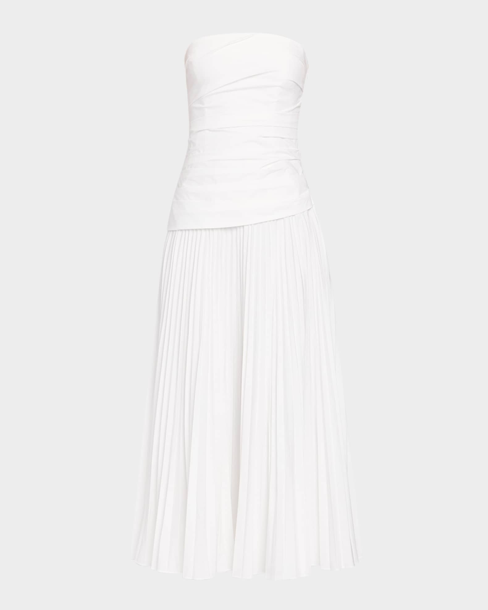 Arie Strapless Cotton Midi Dress 0