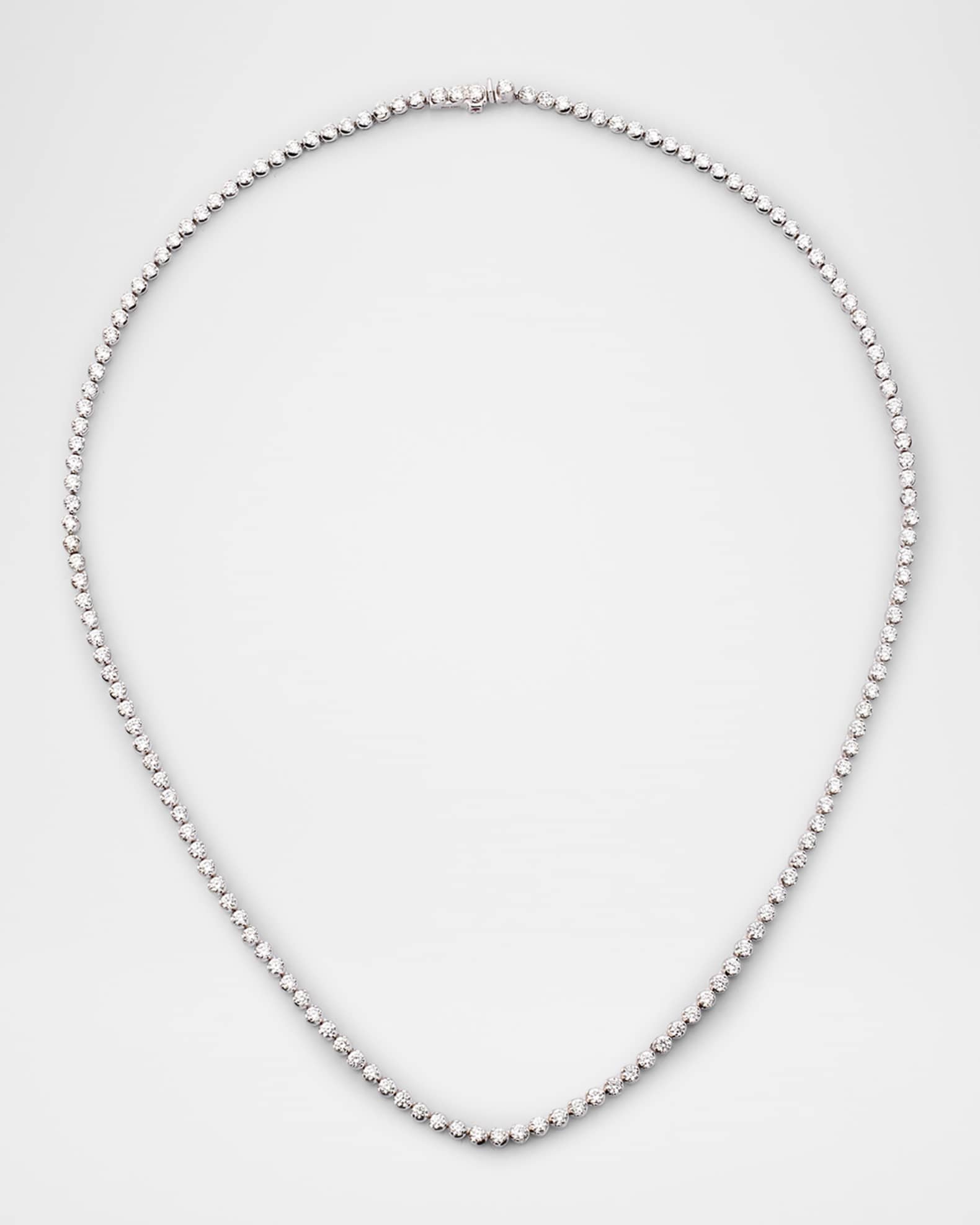 18K White Gold Diamond Tennis Necklace 0