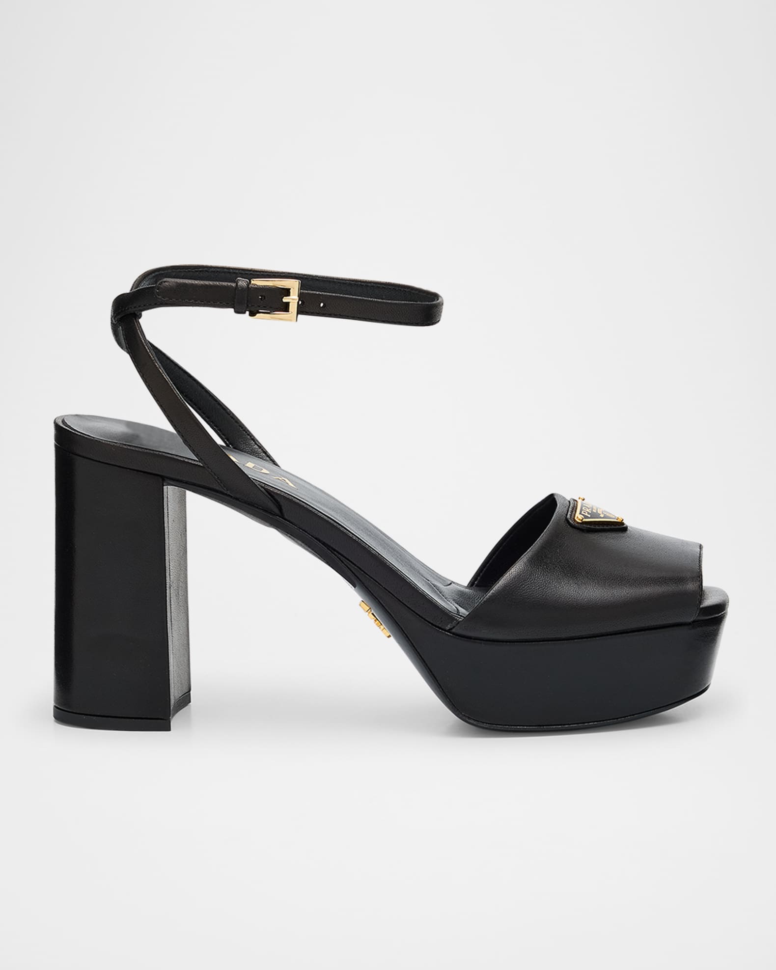 Nappa Triangle Peep-Toe Platform Sandals 0