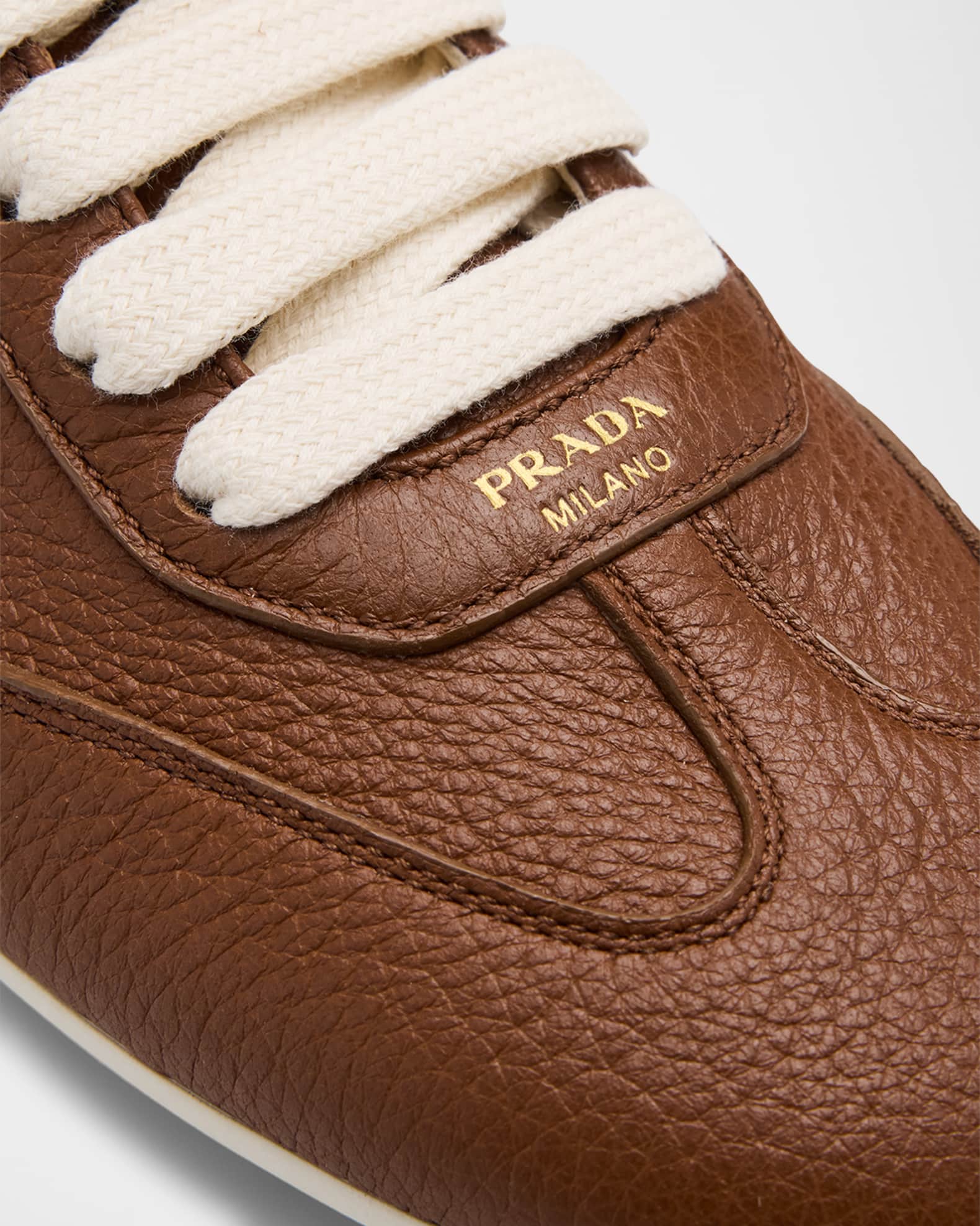 Prada Thin Leather Low-Top Sneakers | Neiman Marcus