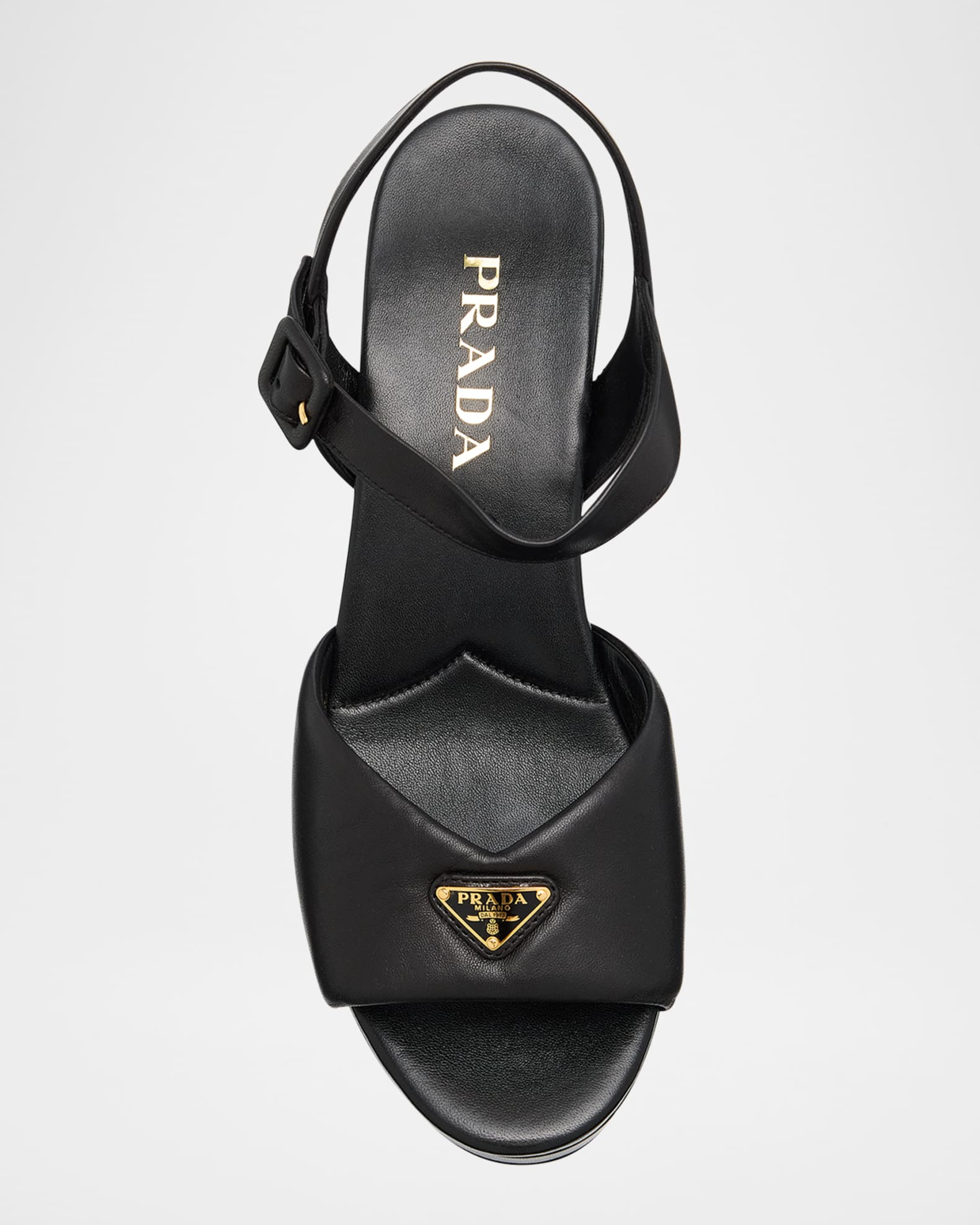 Prada Soft Nappa Ankle Strap Platform Sandals | Neiman Marcus