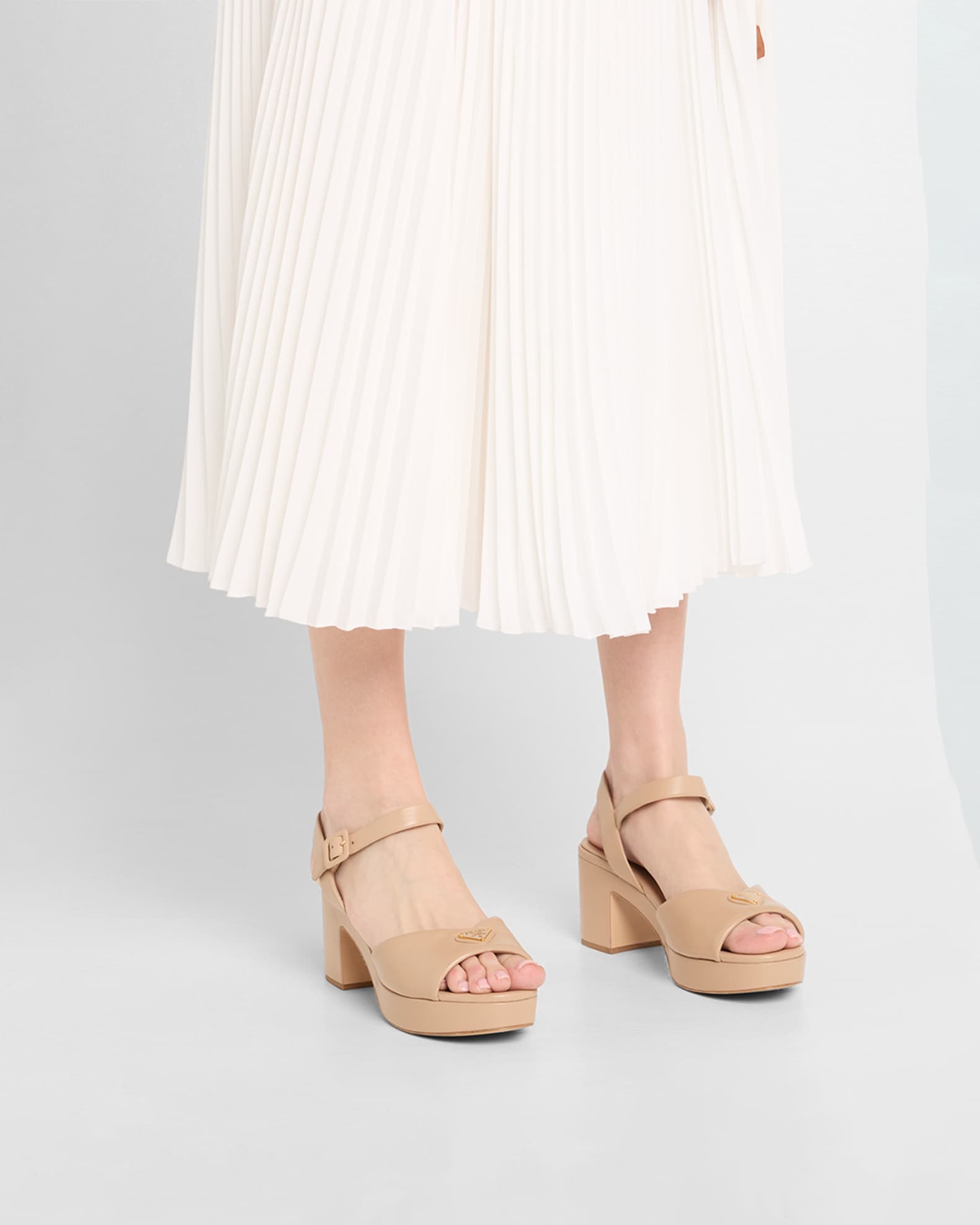 Soft Nappa Ankle Strap Platform Sandals 1