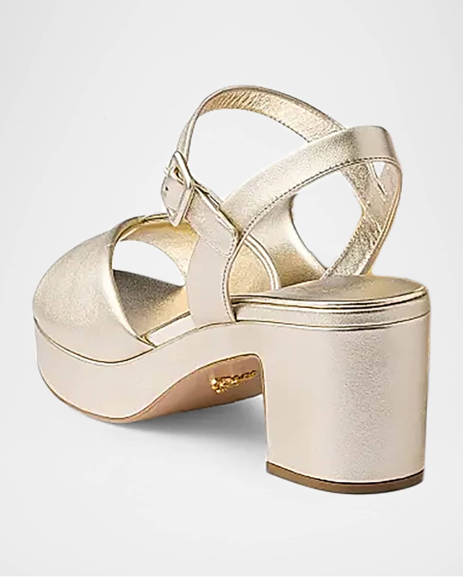 Soft Nappa Ankle Strap Platform Sandals