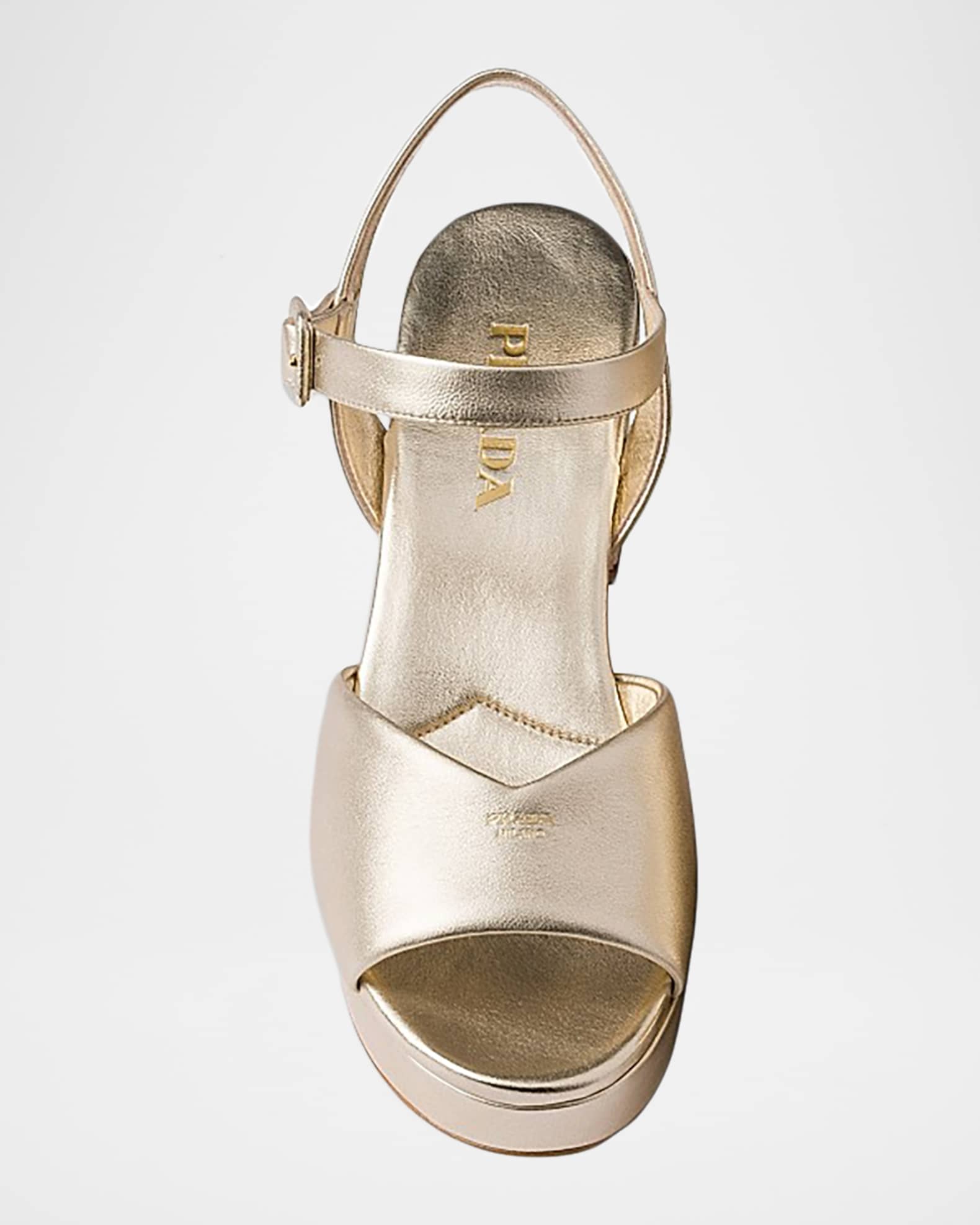 Soft Nappa Ankle Strap Platform Sandals