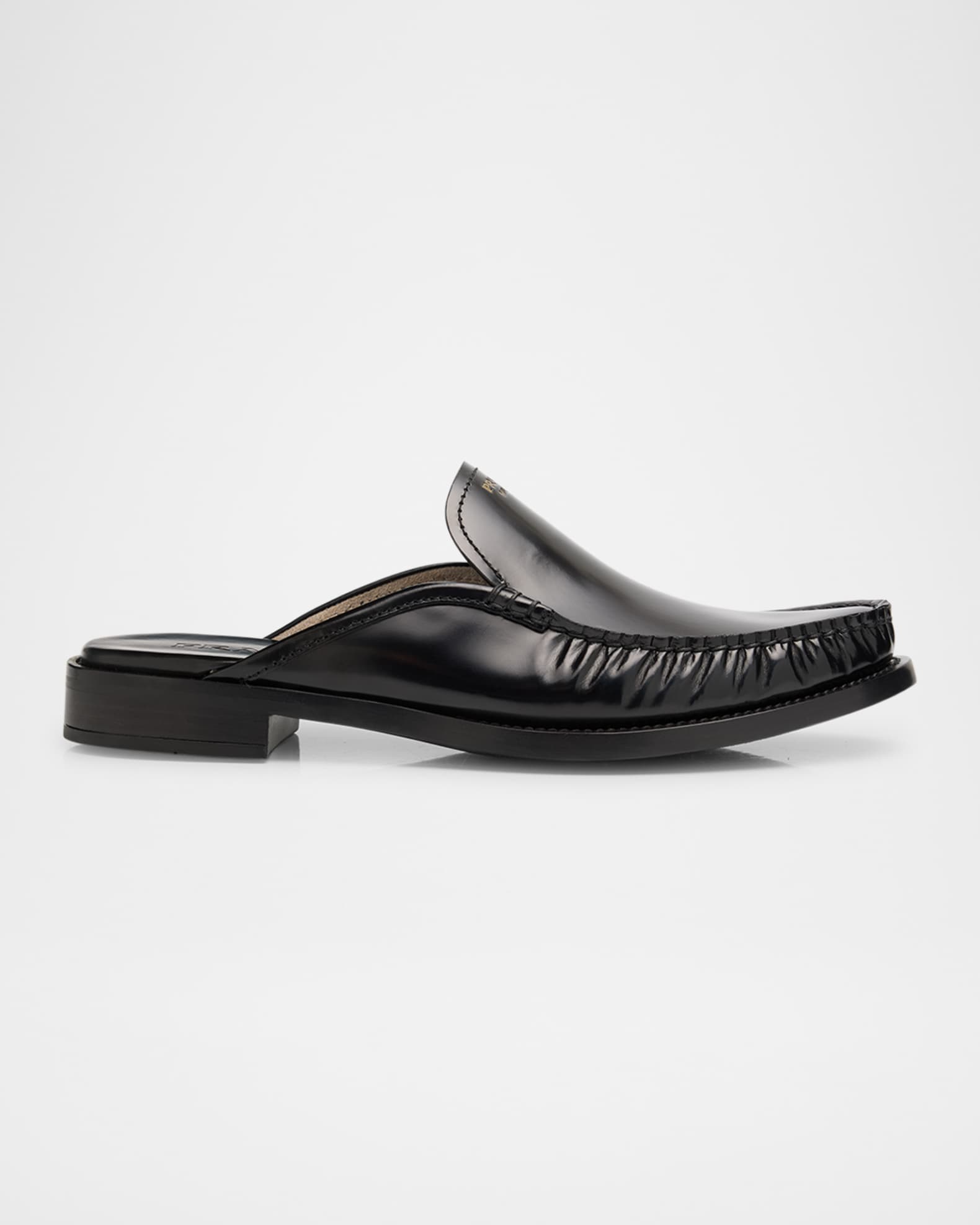 Spazzolato Leather Loafer Mules 0