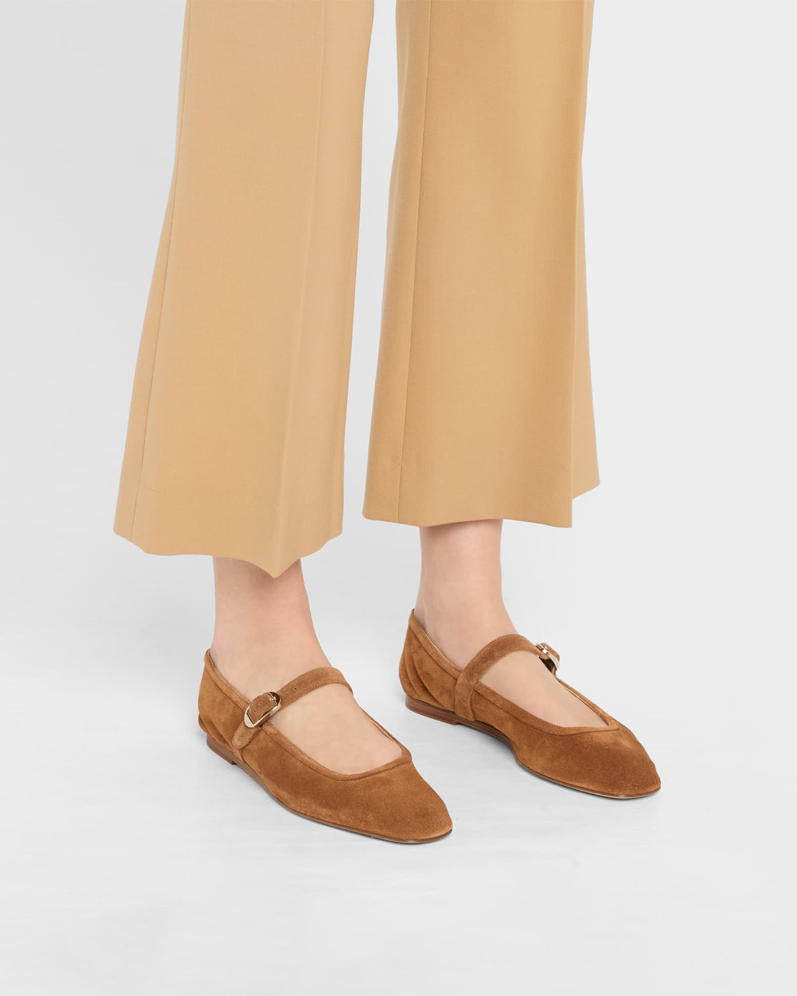 Suede Mary Jane Ballerina Flats 1