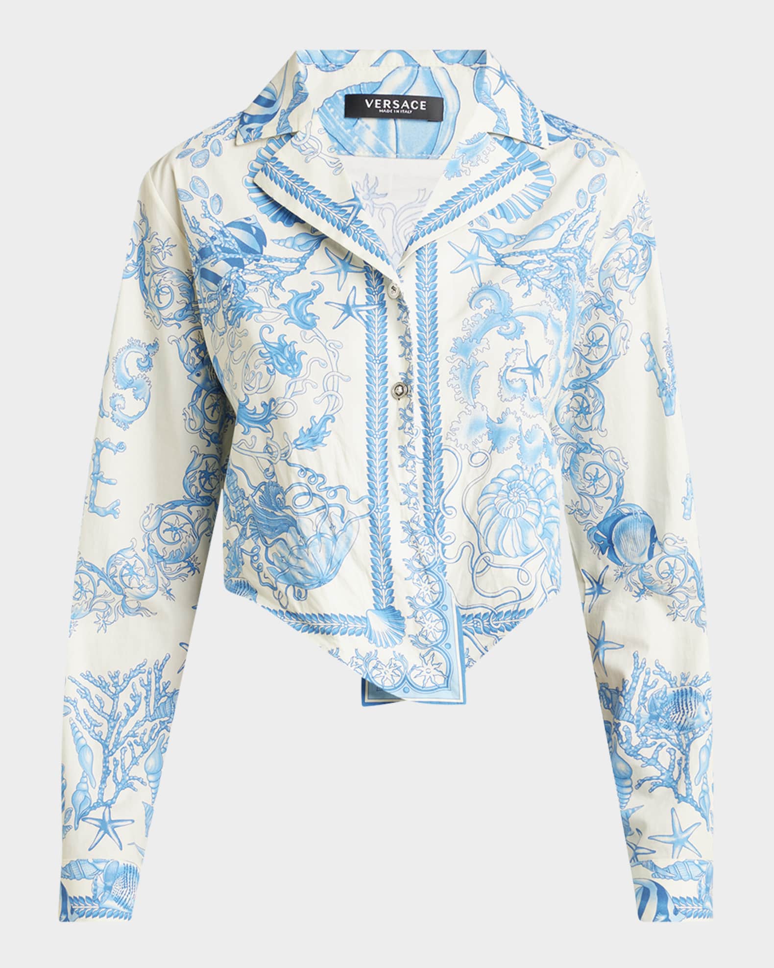 その他 Underwater T Shirt - Versace - Cotton - Neutral Underwater Barocco T-Shirt White,Gold | VERSACE US