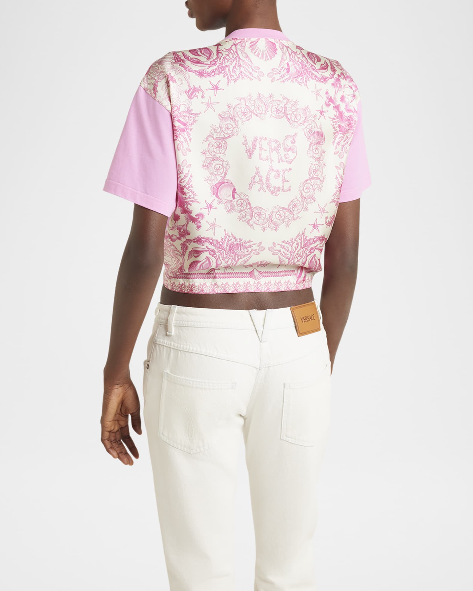 Tシャツ・カットソー VERSACE SS25 'Safety Pin' top (10180811A12497 1RB30) Safety Pin Gathered Top | VERSACE US