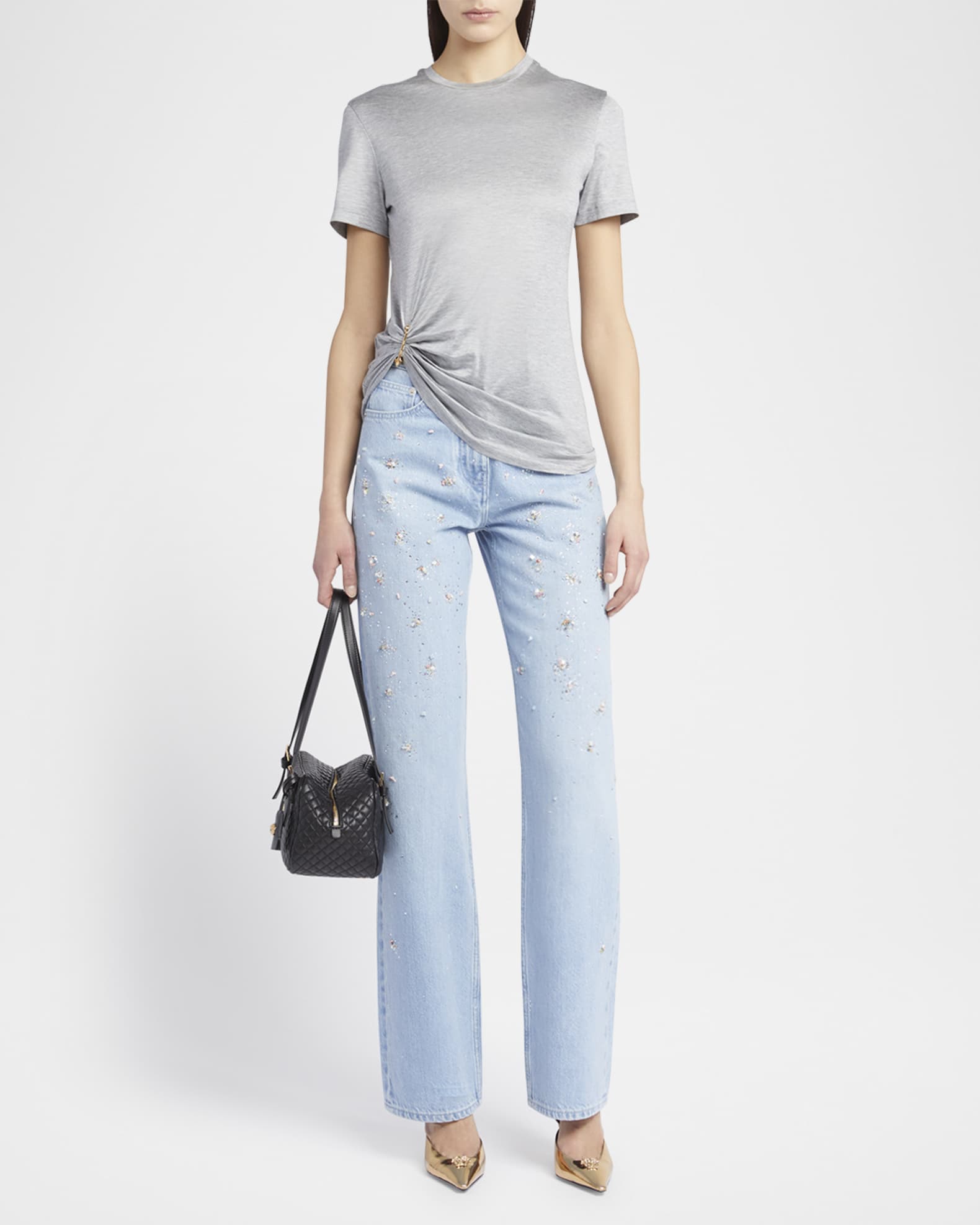 Embellished Straight-Leg Jeans 1