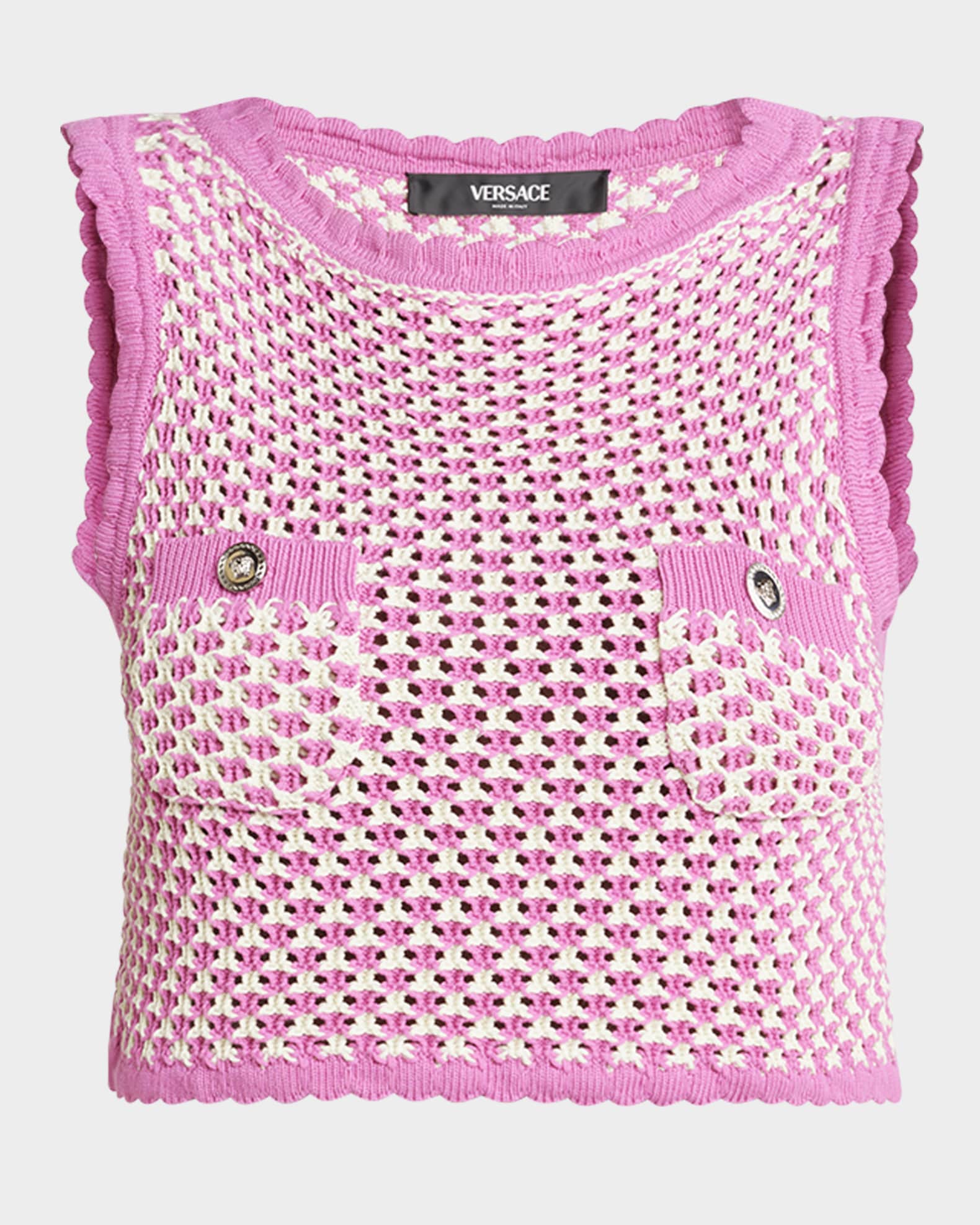 Crochet Compact Cotton Knit Top 0