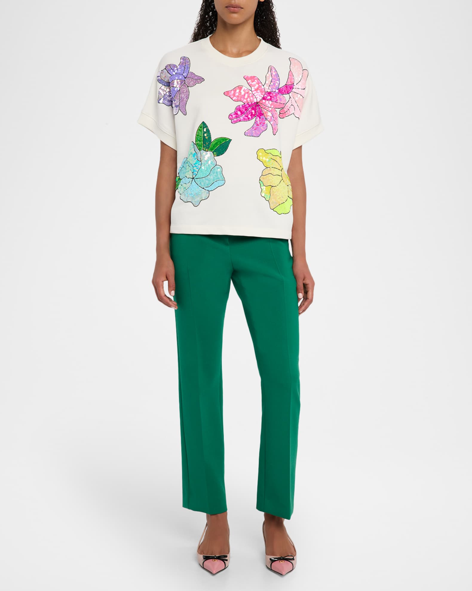 Essentiel Antwerp Horaly Flower Embellished Top | Neiman Marcus