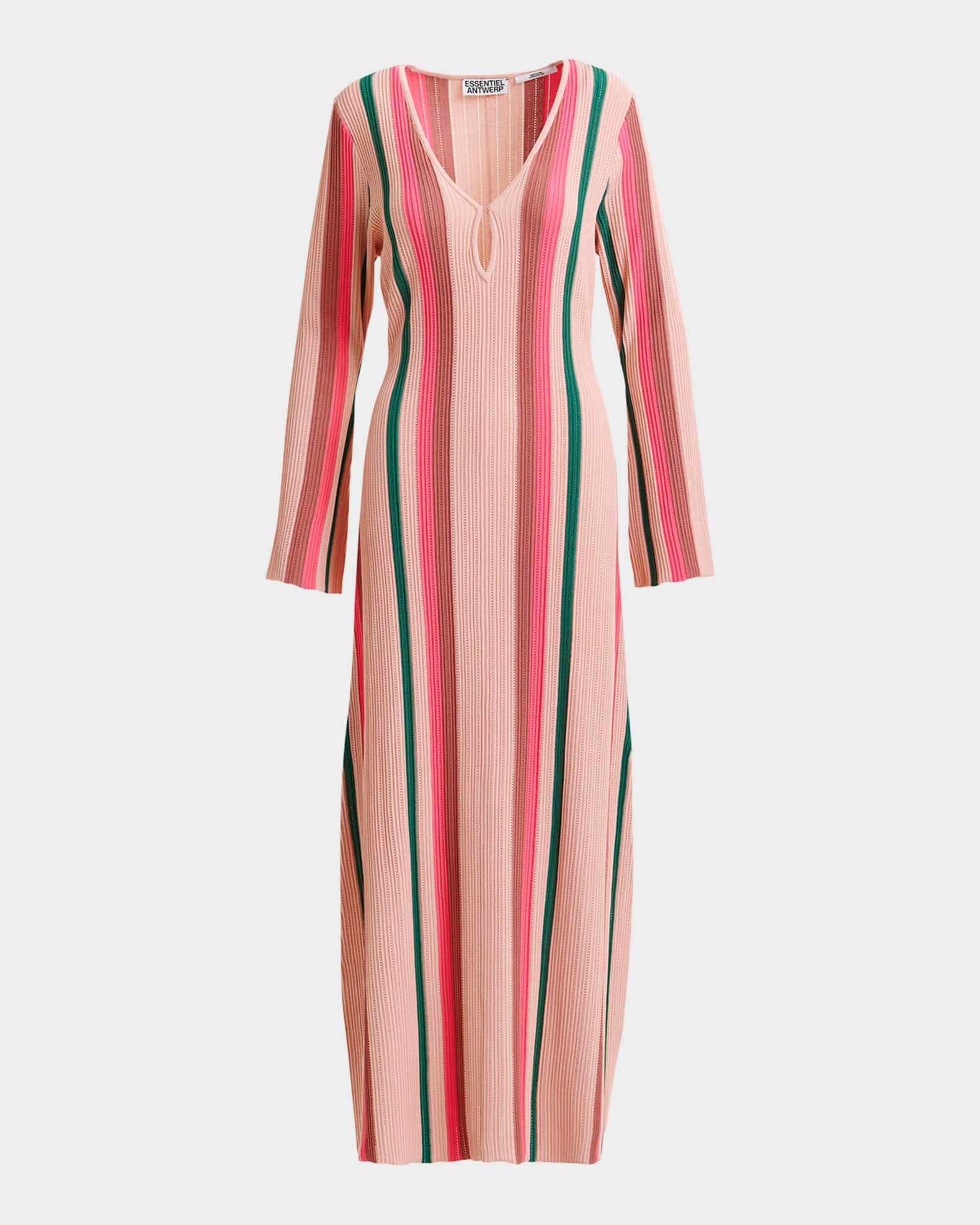 Hiscape Striped Knit Maxi Dress 0