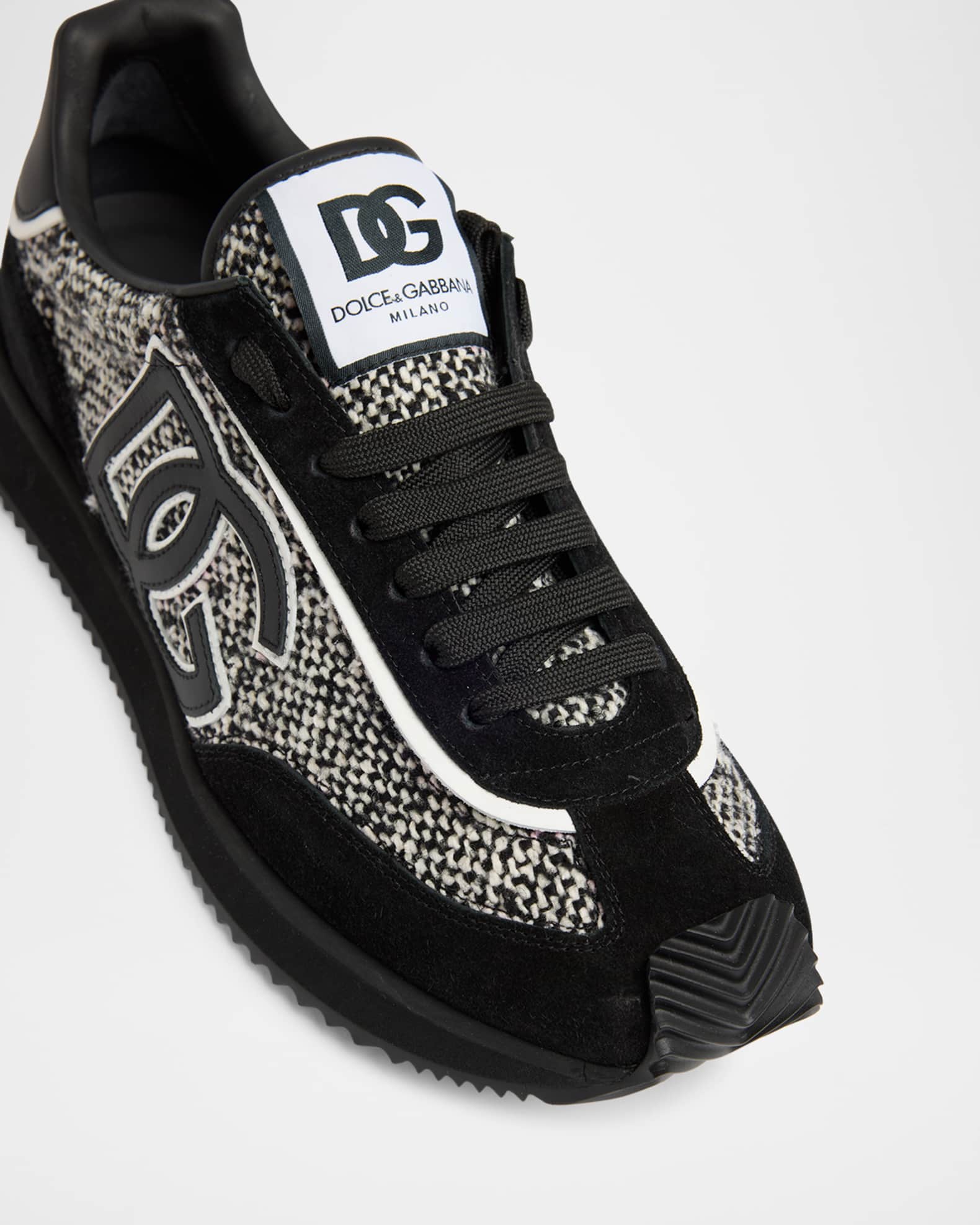 Dolce&Gabbana Men's Suede and Wool Runner Sneakers | Neiman