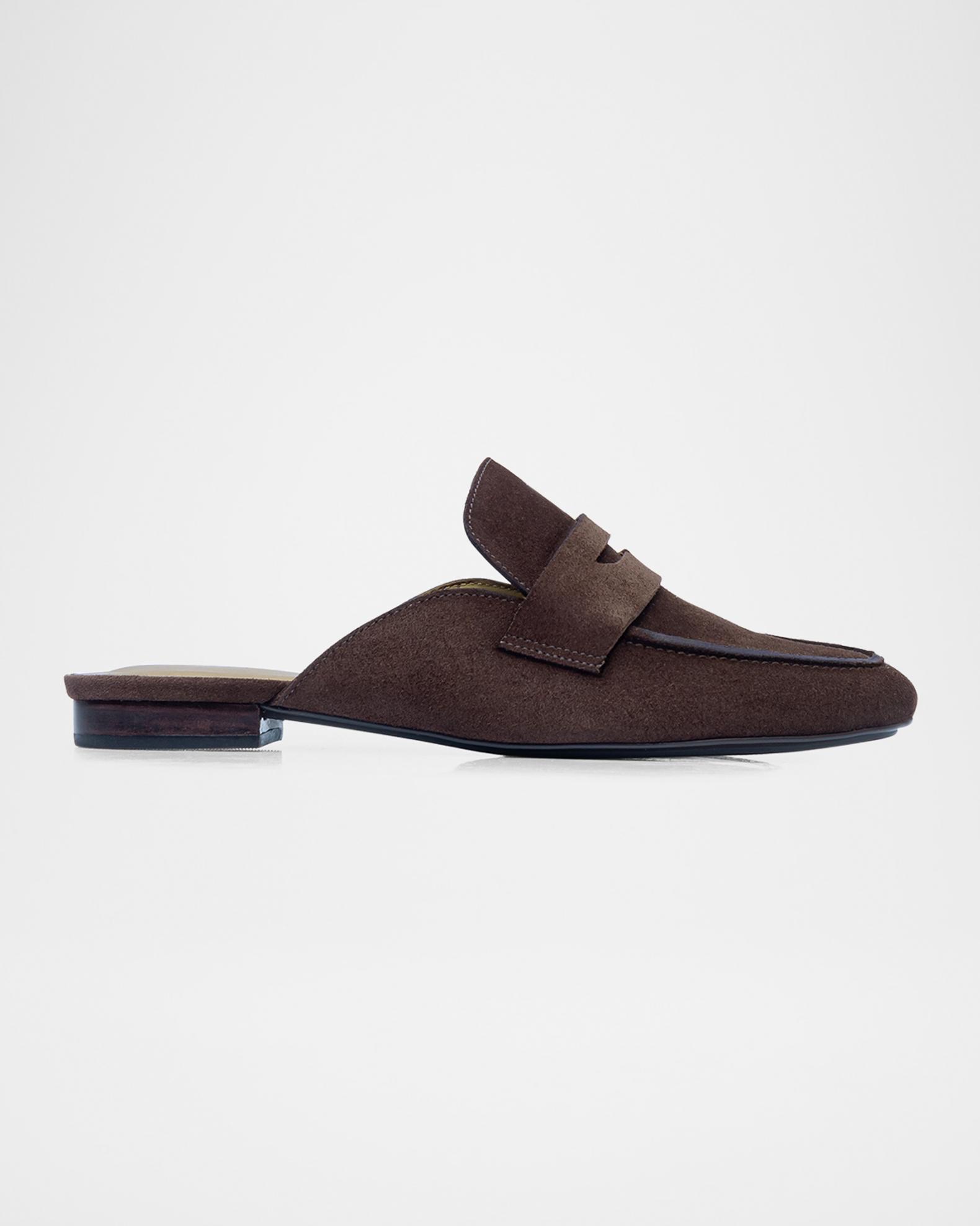 Bernardo Suede Penny Loafer Mules | Neiman Marcus display picture 1