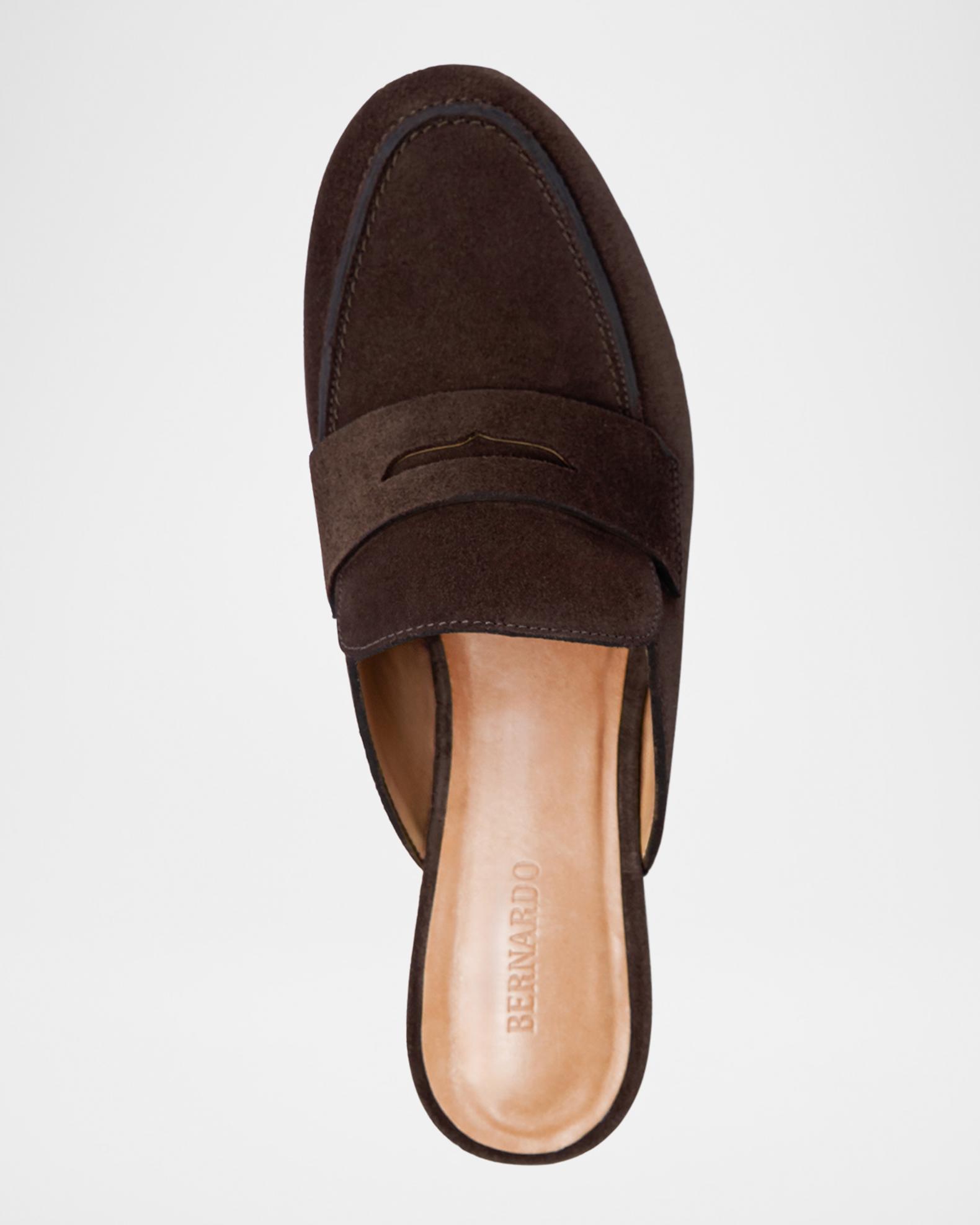 Bernardo Suede Penny Loafer Mules | Neiman Marcus display picture 1