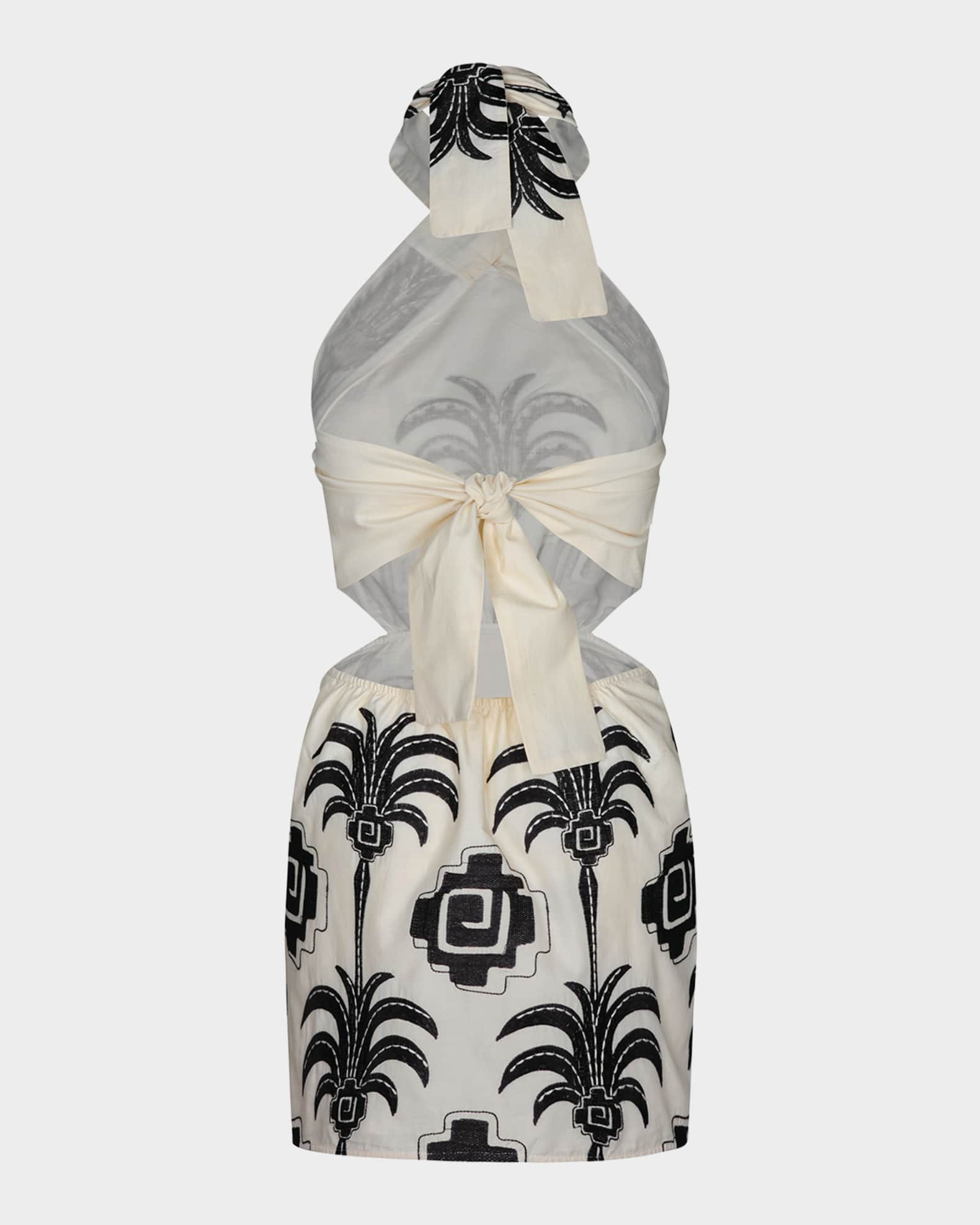 Johanna Ortiz Pintaderas Embroidered Halter Mini Dress | Neiman Marcus