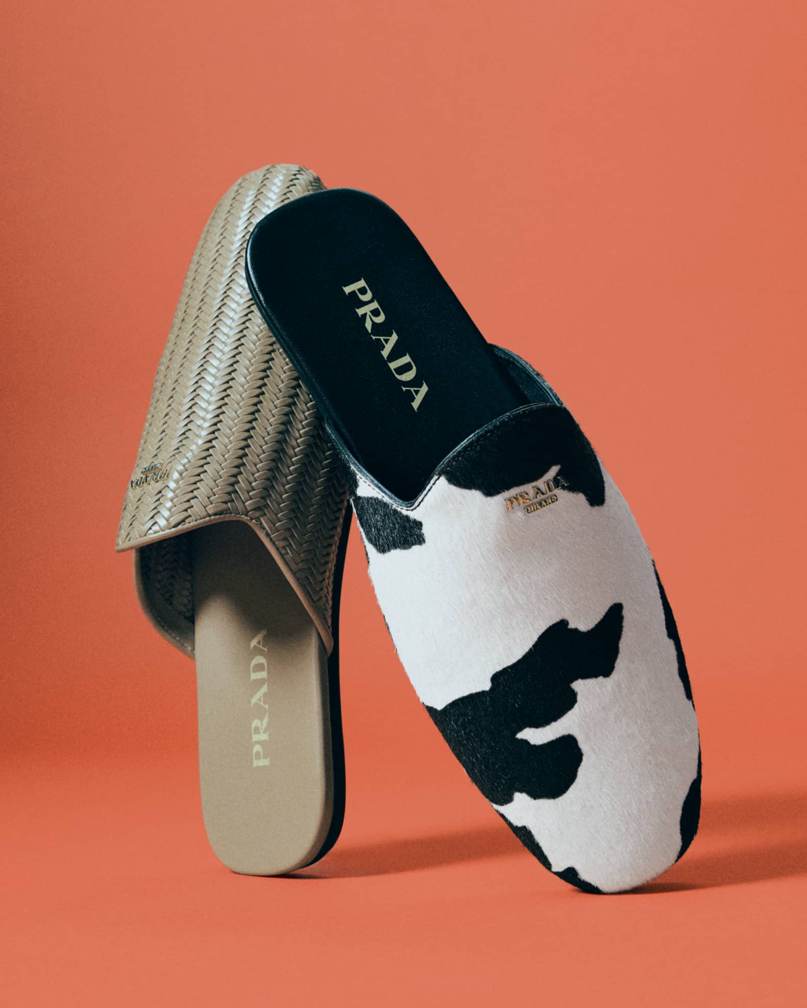 靴 PRADA Velvet Mules Prada Woven Leather Mule Loafers | Neiman Marcus