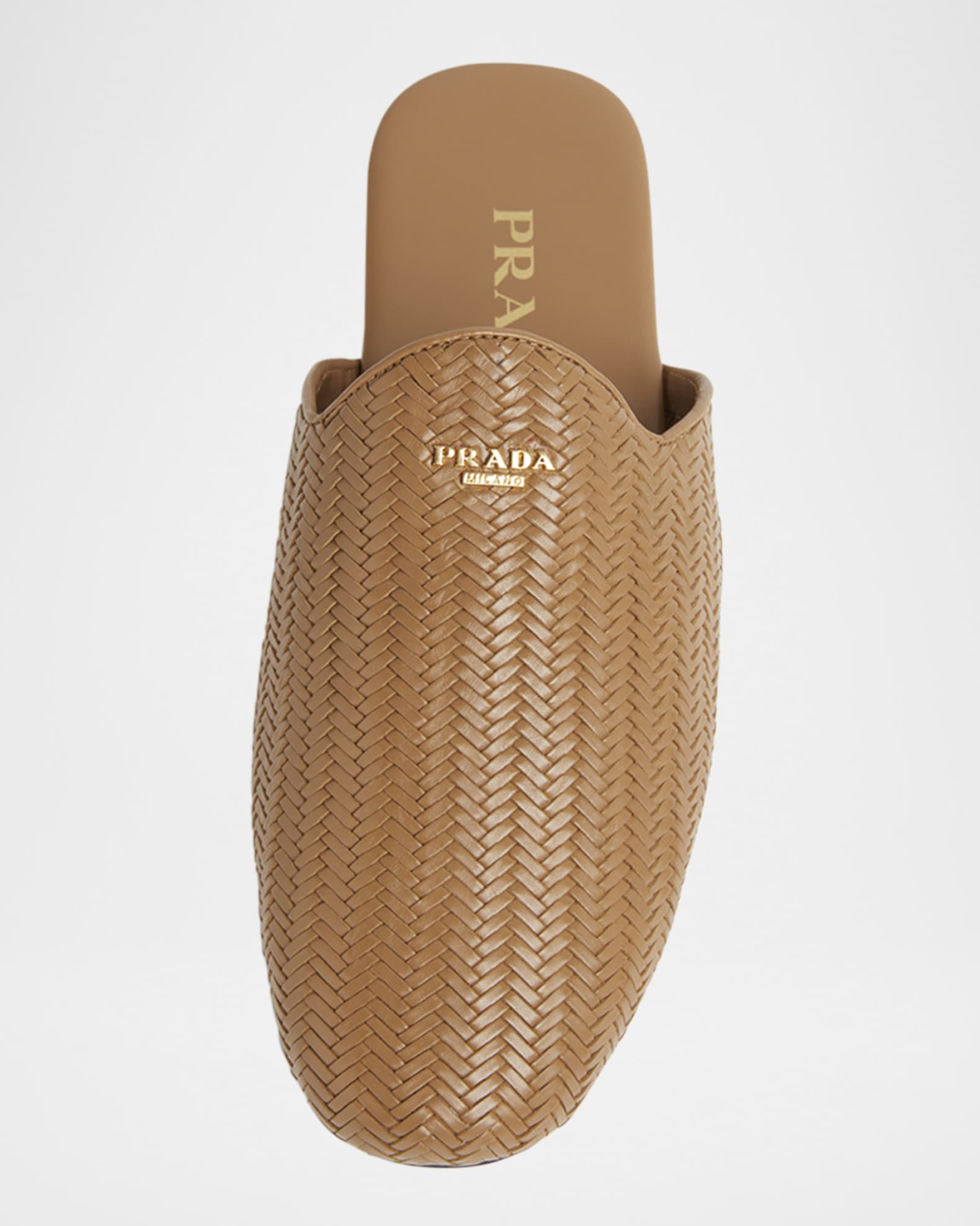 Prada Woven Leather Mule Loafers | Neiman Marcus