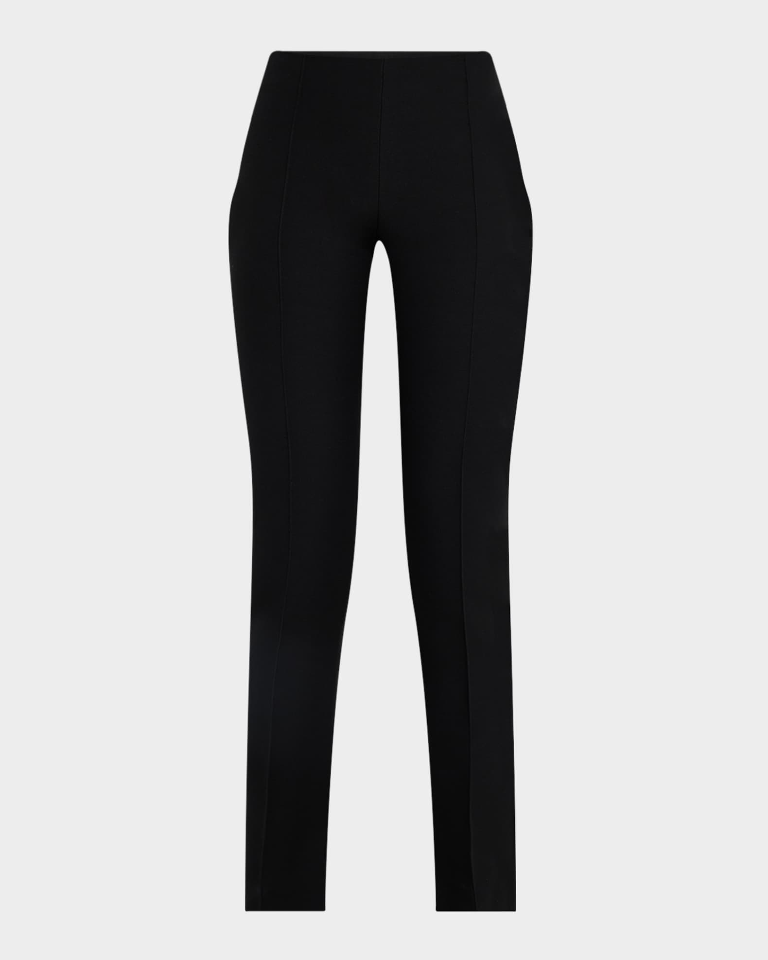 Lisa Pintuck Slit-Hem Skinny Ankle Pants 0