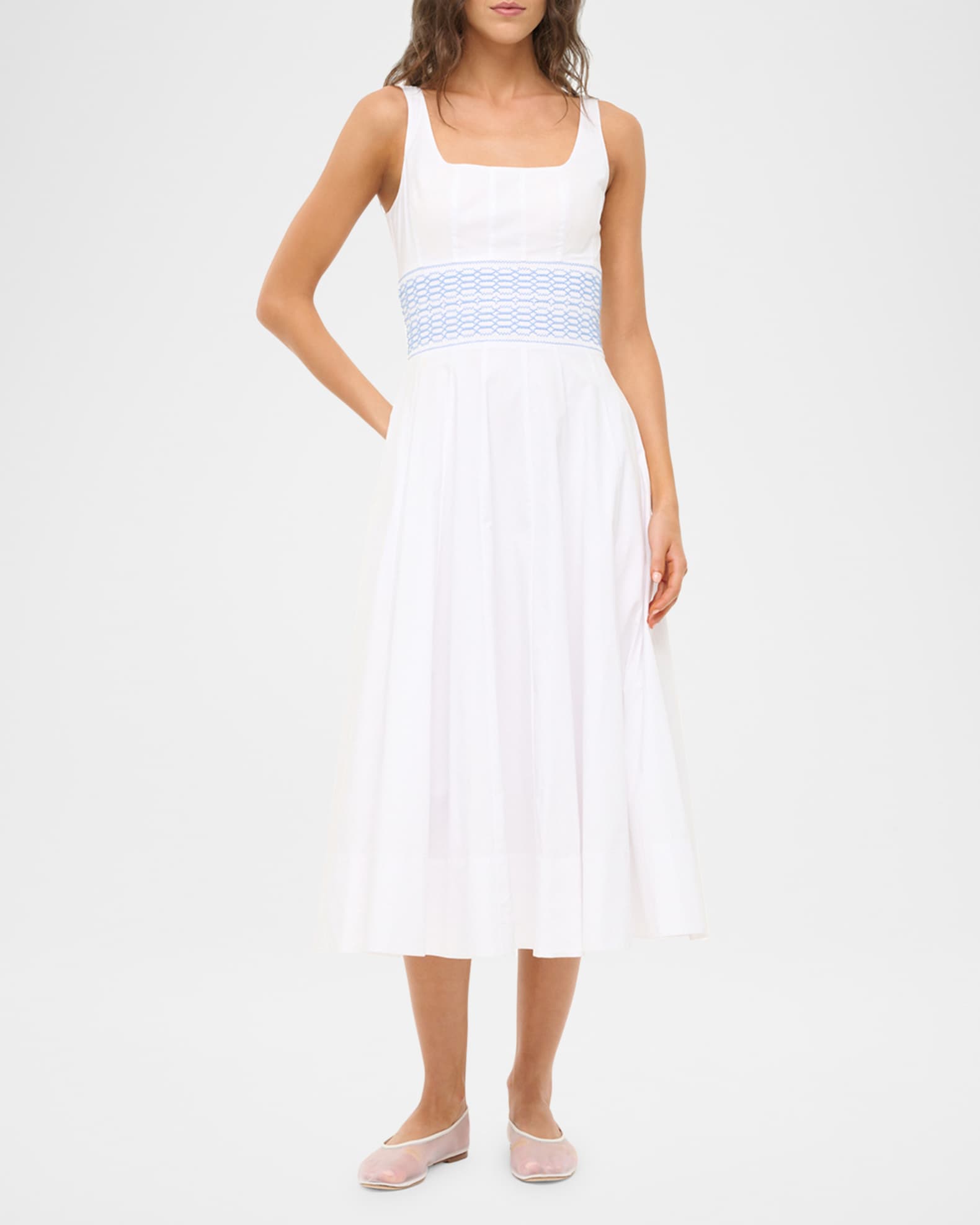 Rig Embroidered Cotton Midi Dress 1