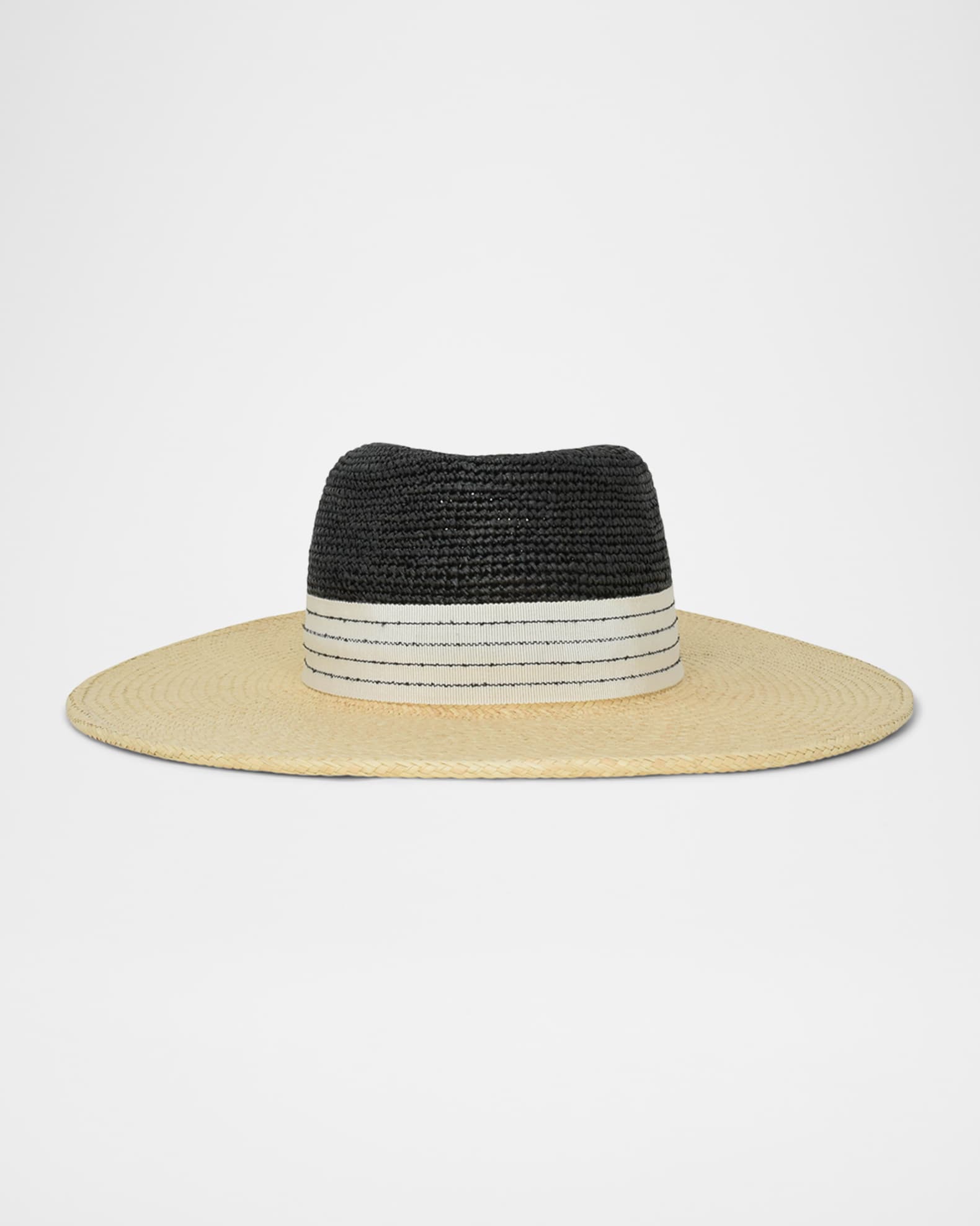 Thalia Grosgrain Wide Brim Fedora 0