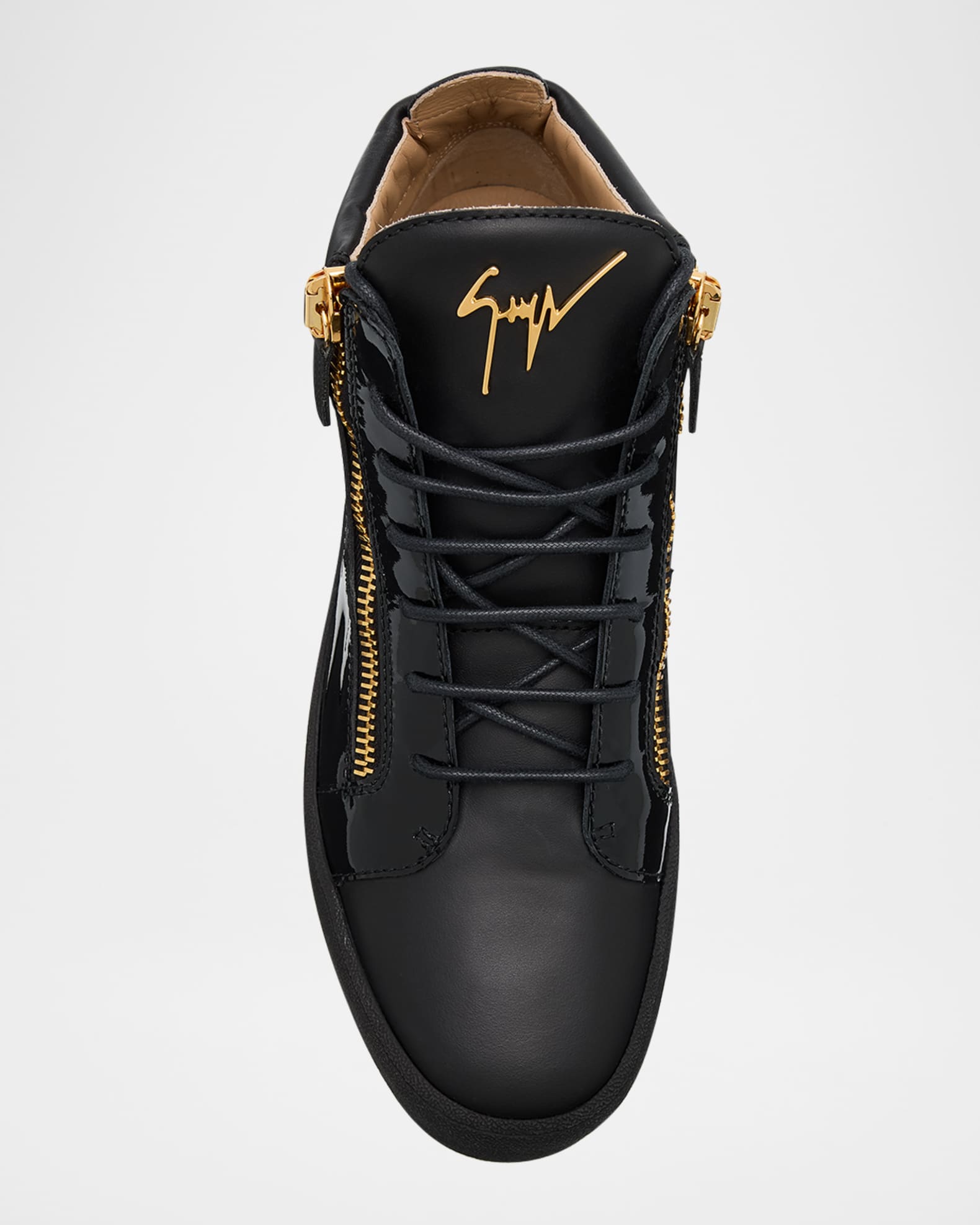 Giuseppe Zanotti Men's Mixed-Leather Mid-Top Sneakers