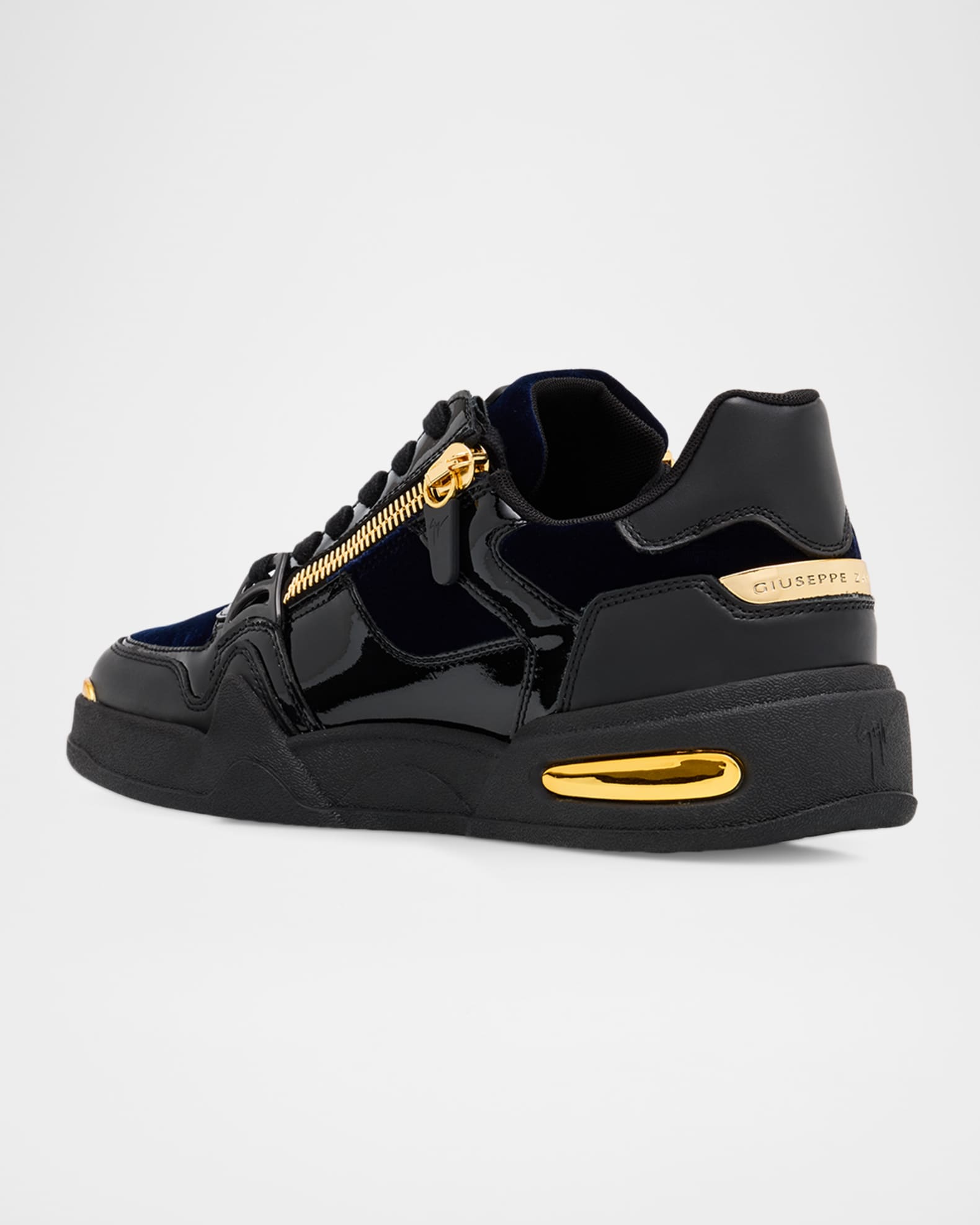 Giuseppe Zanotti Men's Ghost Velvet and Leather Fashion Sneakers