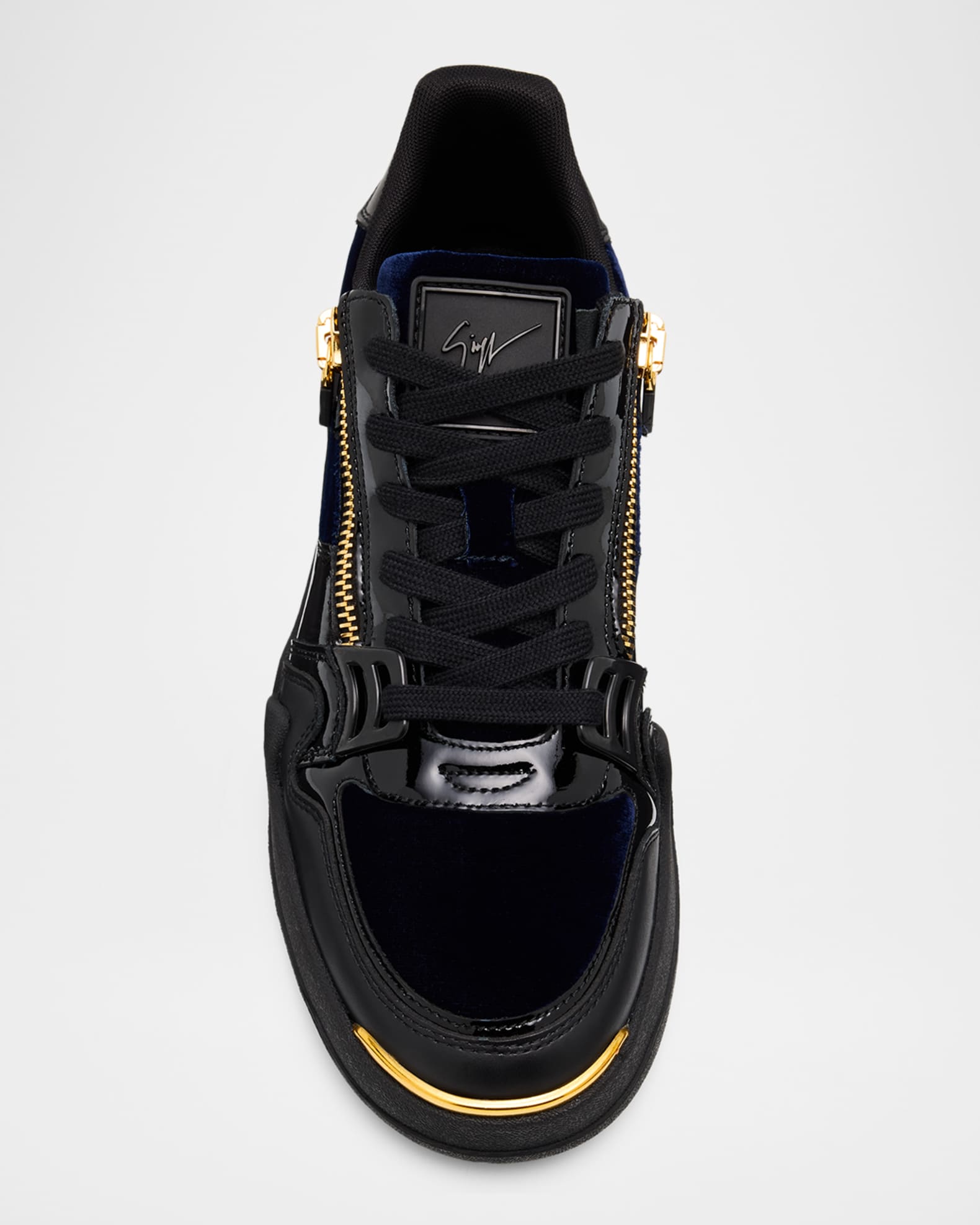 Giuseppe Zanotti Men's Ghost Velvet and Leather Fashion Sneakers