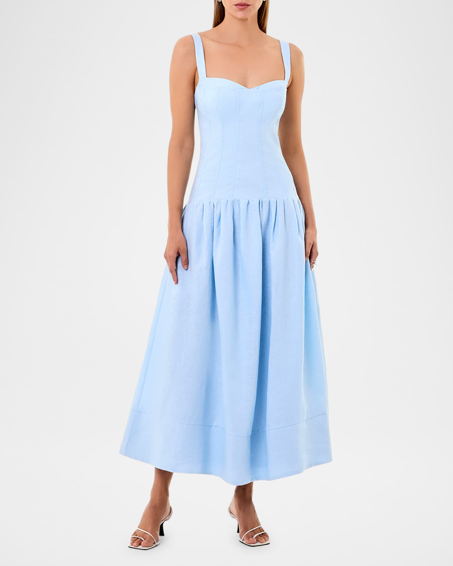 Makenna Ruched Sweetheart Corset Midi Dress 1