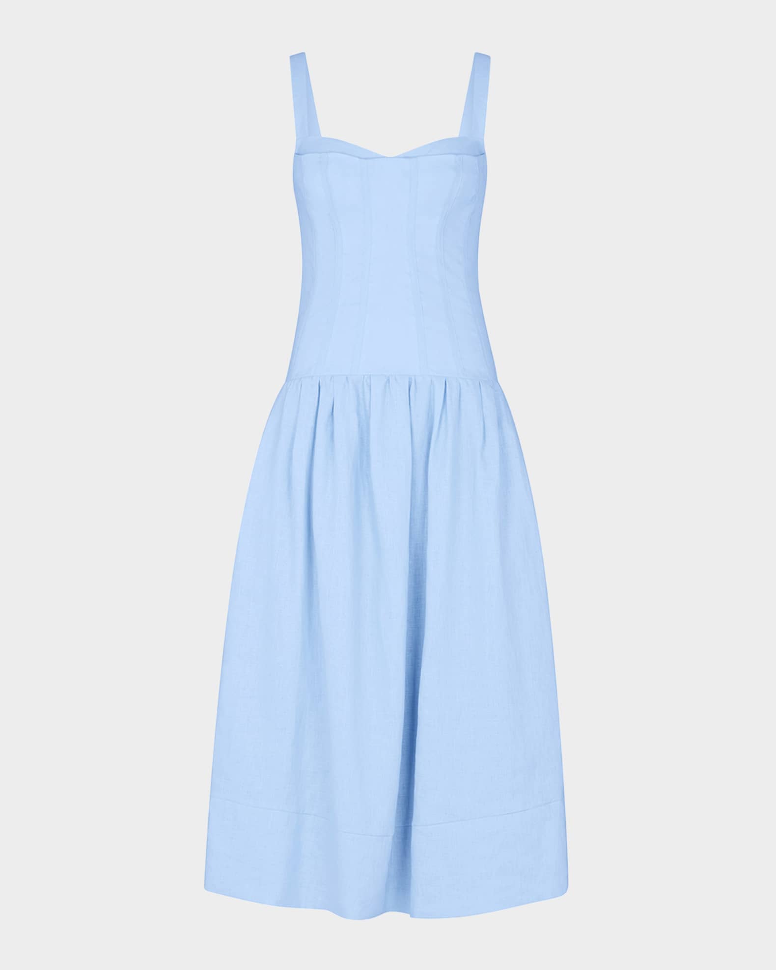 Makenna Ruched Sweetheart Corset Midi Dress 0