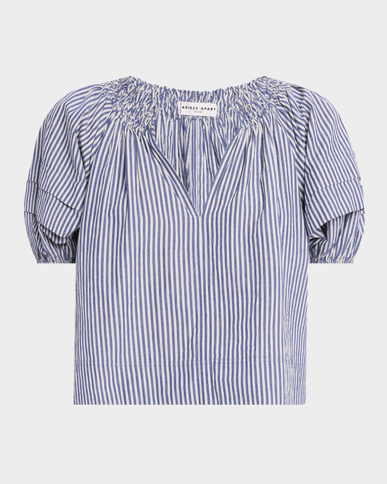 Caminitas Striped Puff-Sleeve Top 0