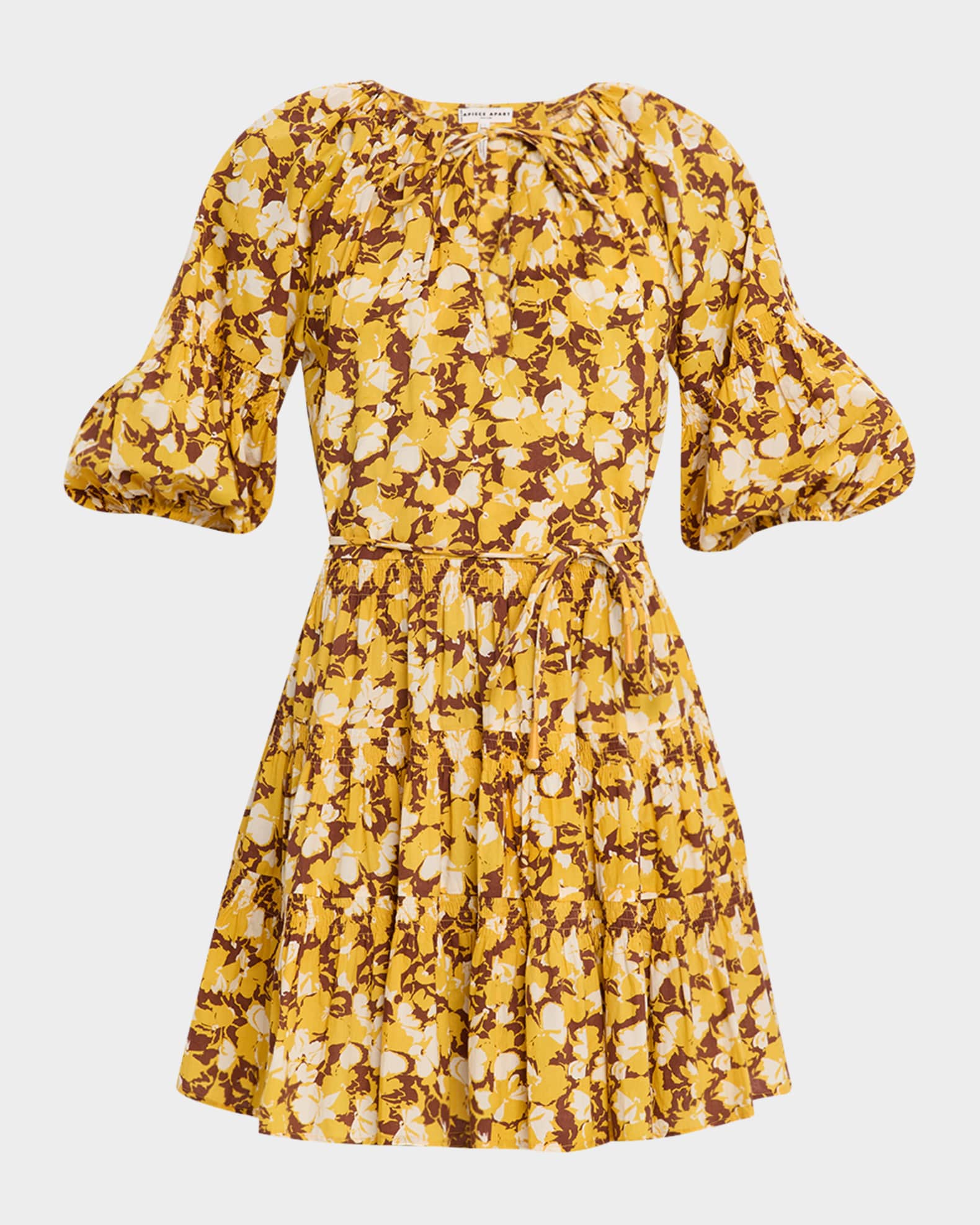 Cefalu Tiered Organic Cotton Voile Mini Dress 0