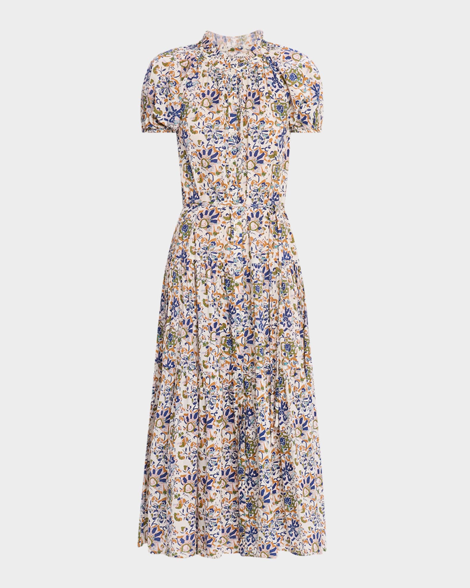 Mazza Tiered Organic Cotton Voile Maxi Dress 0