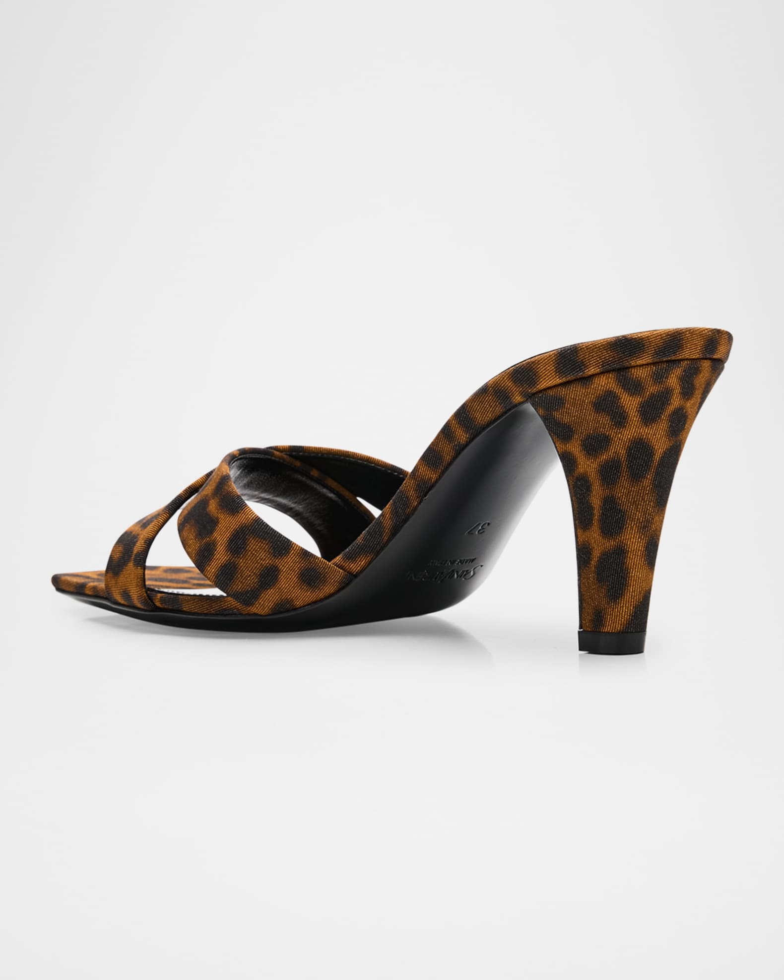 Jill Leopard Crisscross Mule Sandals